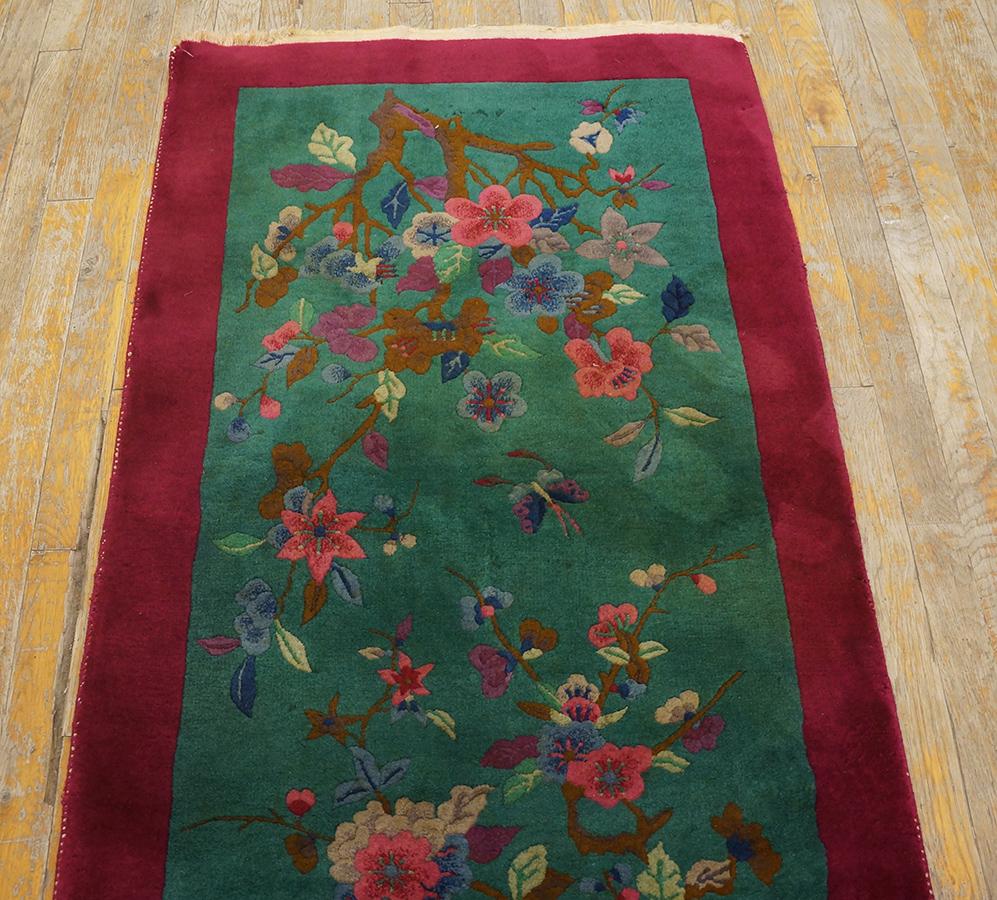 Cinese Tappeto Art Deco cinese degli anni '20 ( 2 5'' x 4'3'' - 74 x 130 ) in vendita