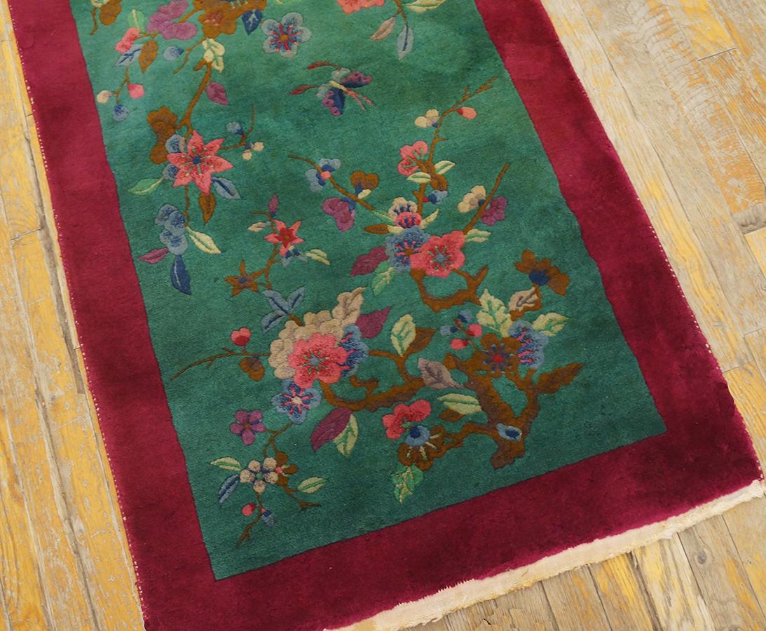 Annodato a mano Tappeto Art Deco cinese degli anni '20 ( 2 5'' x 4'3'' - 74 x 130 ) in vendita