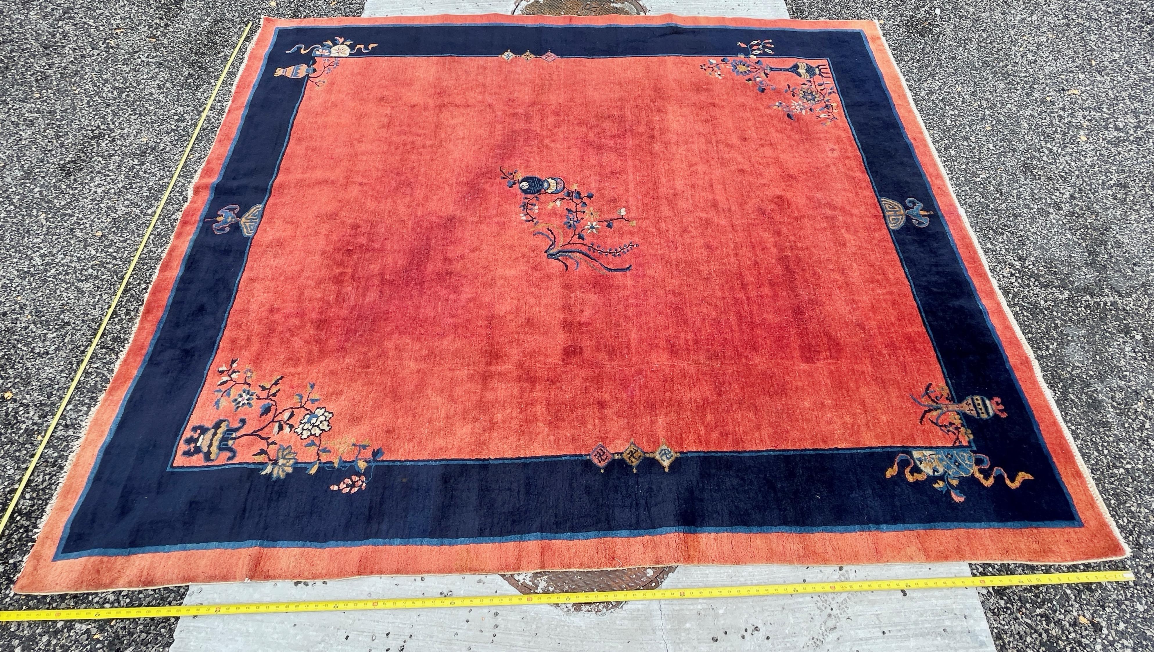 Hand-Knotted 1920's Chinese Art Deco Rug - 8' x 9'9