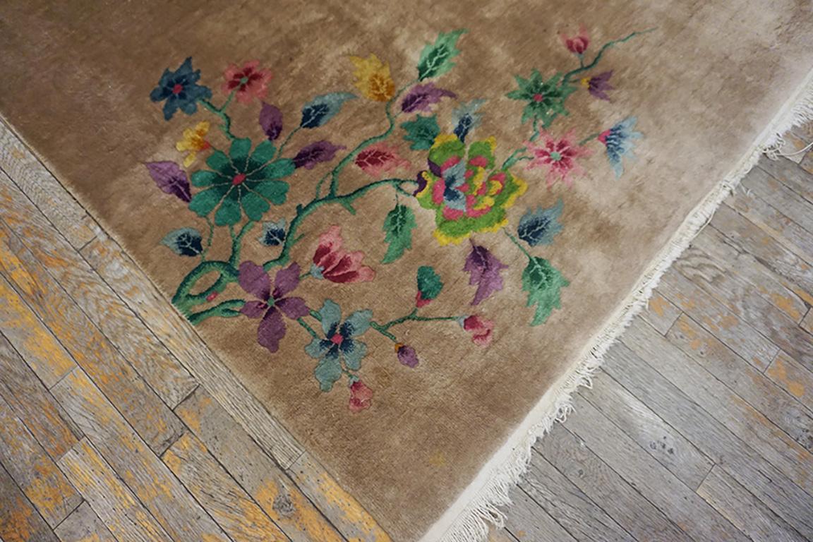 Hand-Knotted 1920s Chinese At Deco Carpet ( 8'9