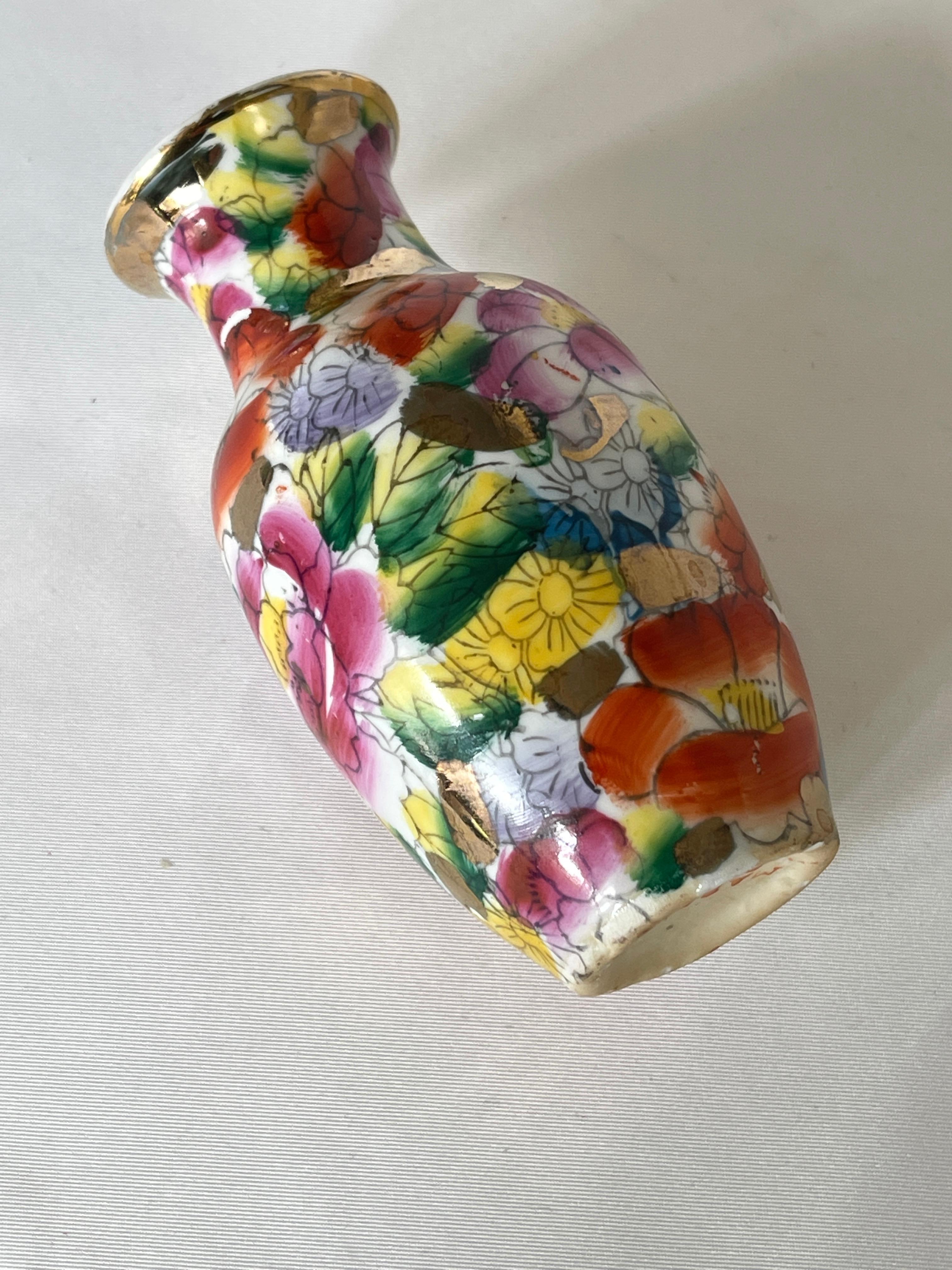 20th Century 1920's Chinese Export Hand Painted Miniature Porcelain Vase