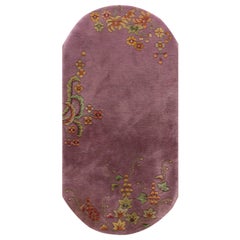 1920s Chinese Oval Art Deco Carpet ( 2' 6'' x 4' 8'' - 76 x 142 cm )