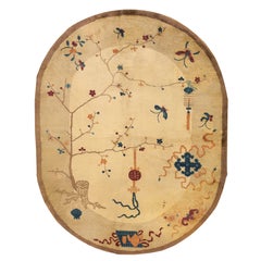 1920s Chinese Oval Art Deco Carpet ( 6'2'' x 7'9'' - 188 x 236 )