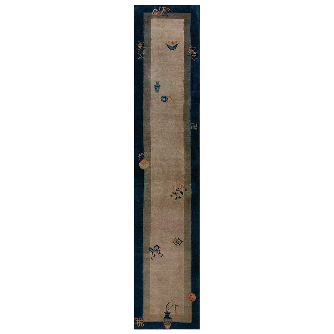 Tapis chinois de Pékin des années 1920 ( 2'6 "x 11'6" - 75 x 350 )