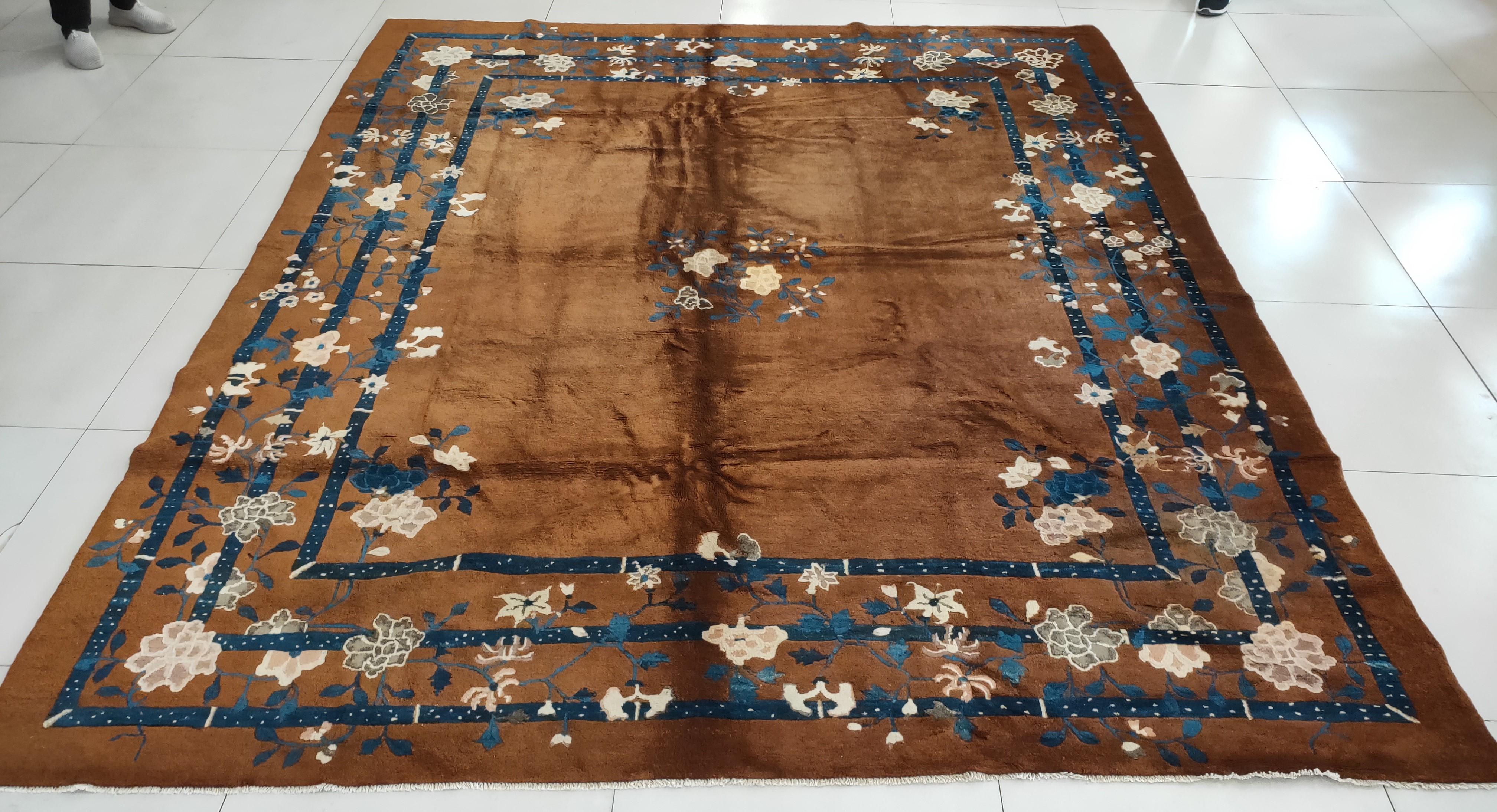 Hand-Knotted 1920s Chinese Peking Carpet ( 8' x 10' - 245 x 305 ) For Sale