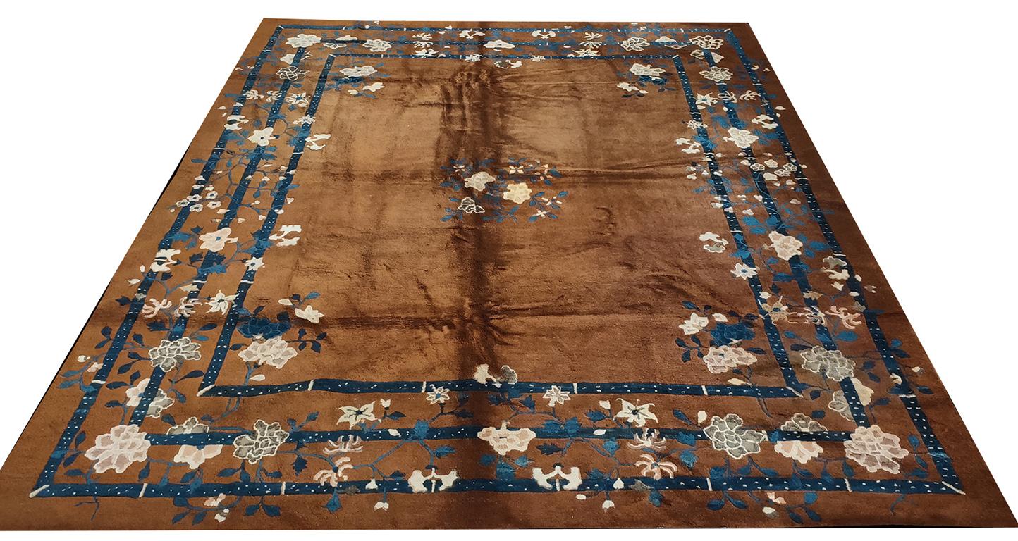 Noué à la main Tapis chinois de Pékin des années 1920 ( 8' x 10' - 245 x 305 ) en vente
