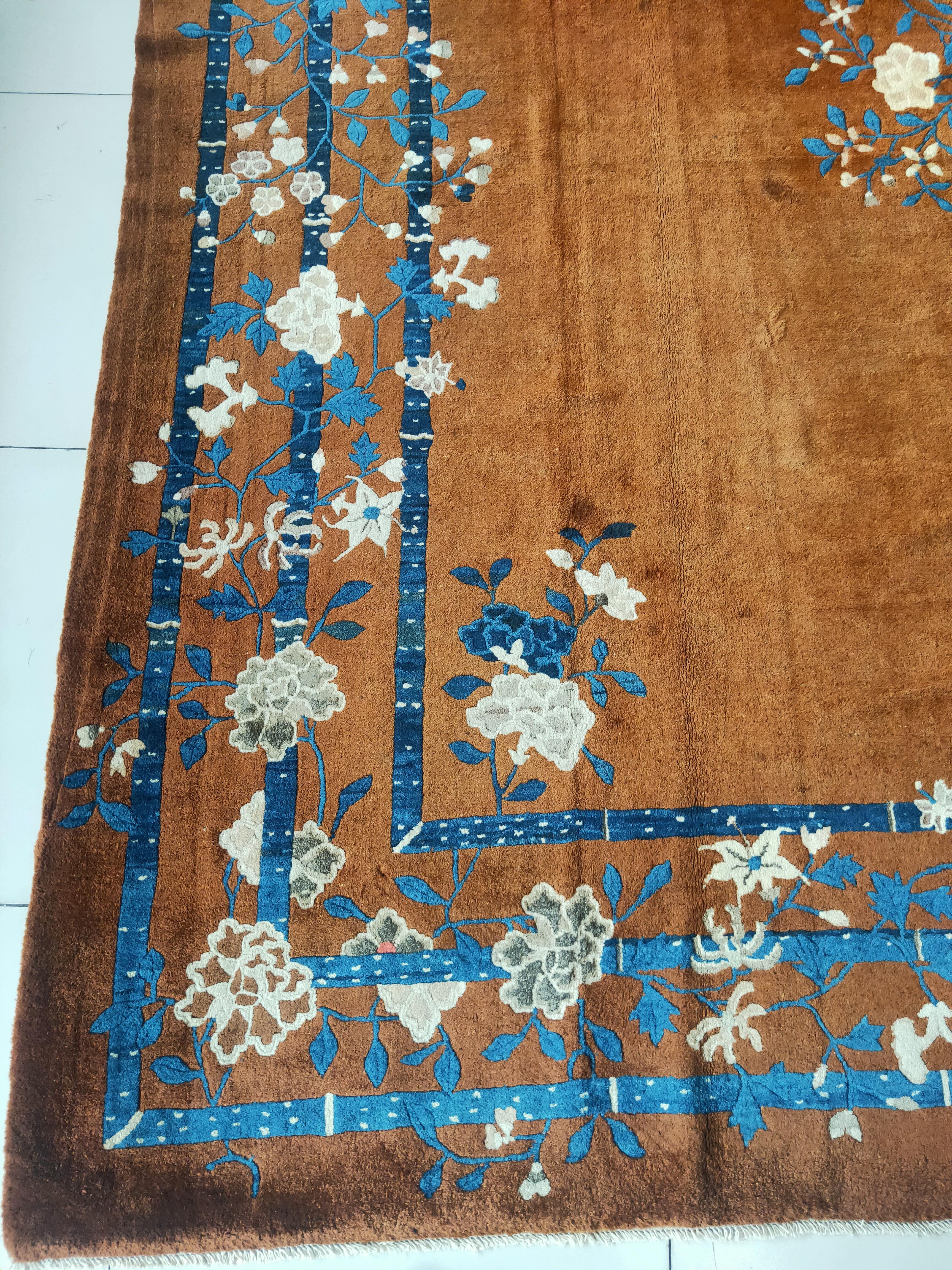 Wool 1920s Chinese Peking Carpet ( 8' x 10' - 245 x 305 ) For Sale
