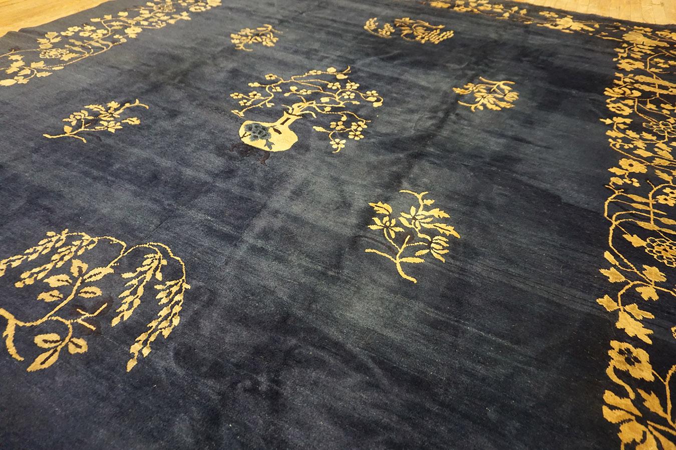 Early 20th Century 1920s Chinese Peking Carpet 9' x11' 6