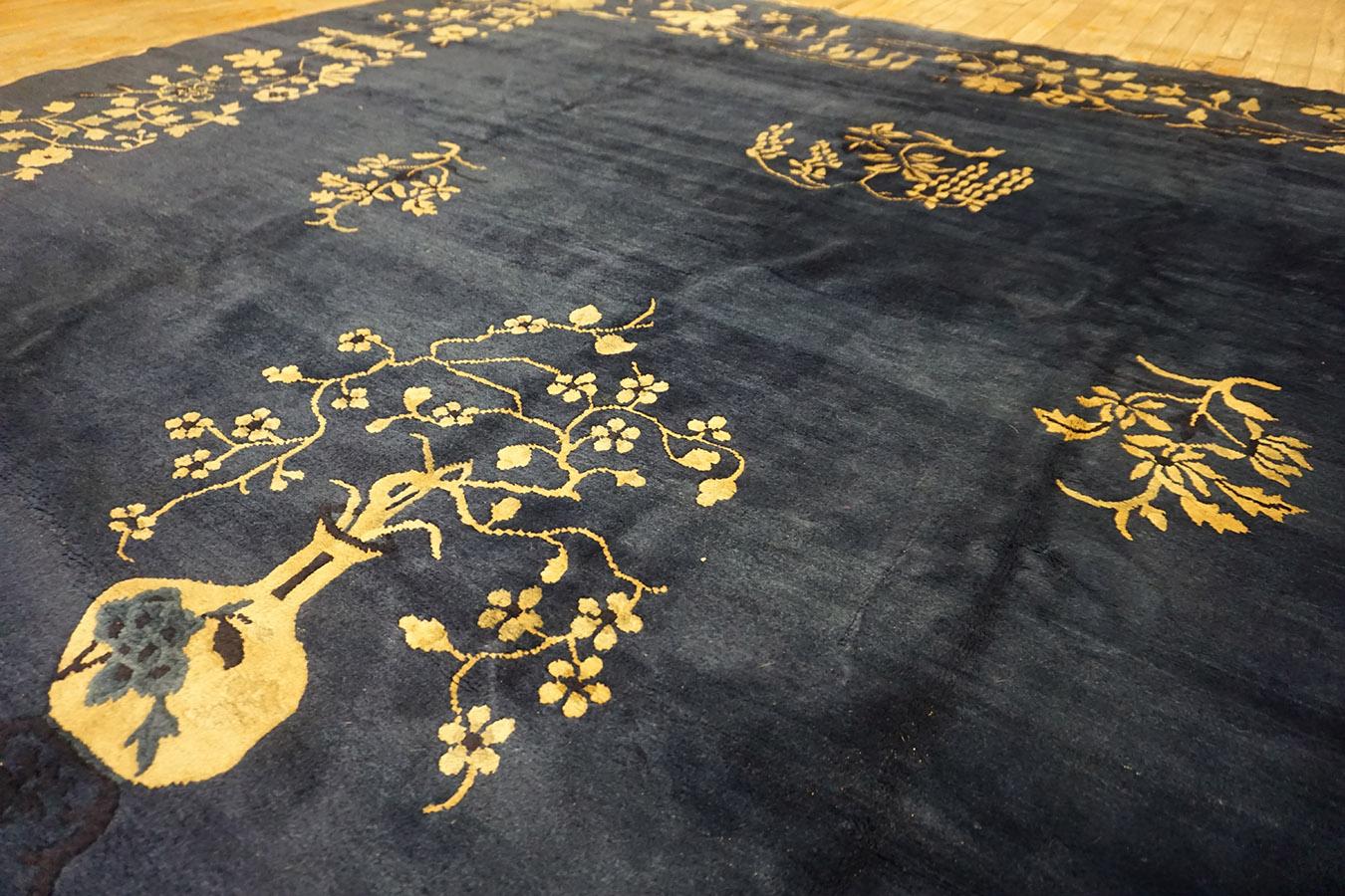 Wool 1920s Chinese Peking Carpet 9' x11' 6