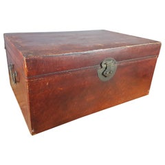 1920s Chinese Red Vellum Trunk