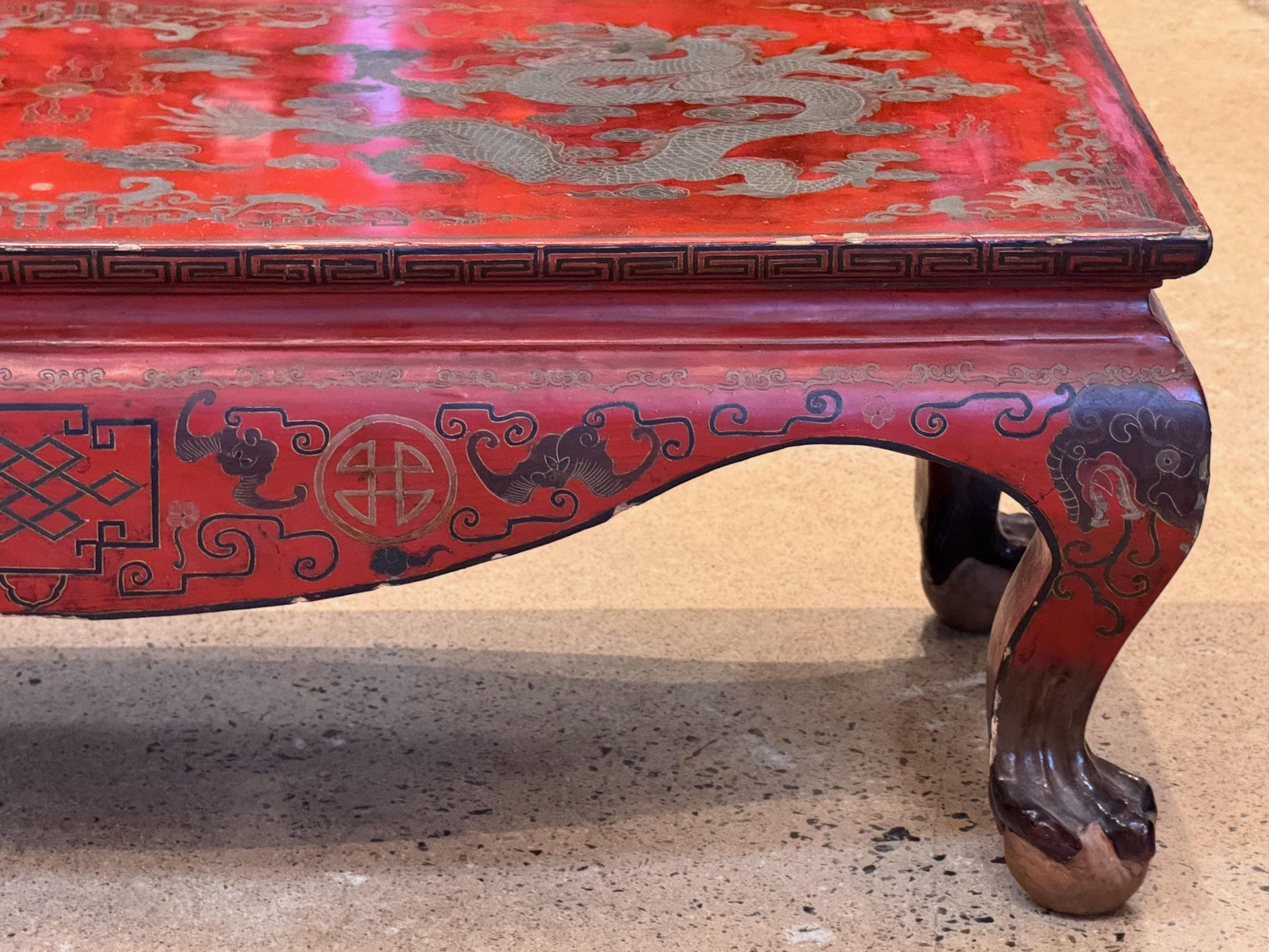 Chinese 1920s Chinoiserie Decorated Low Table