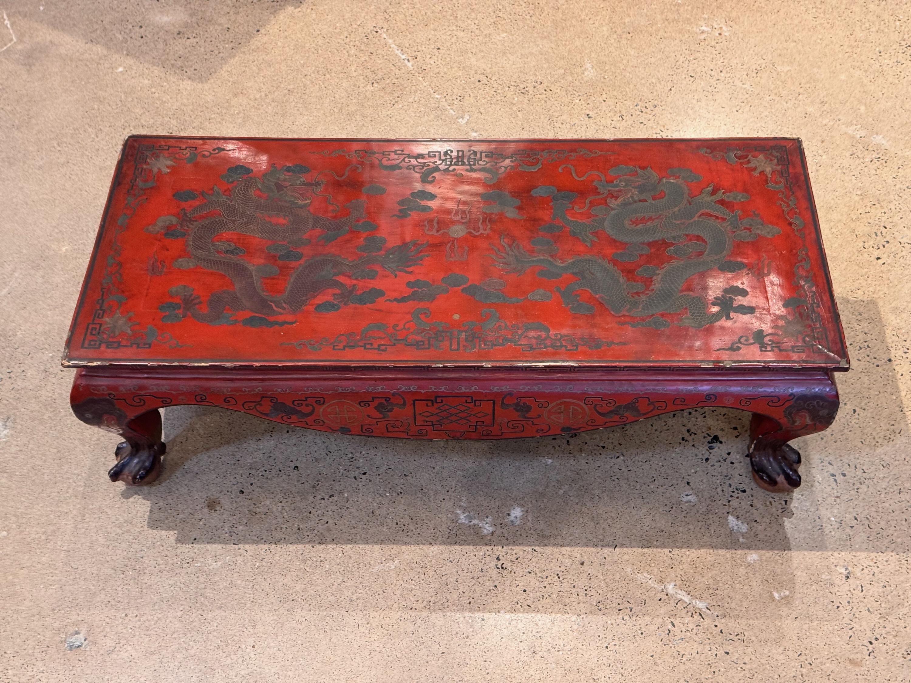 1920s Chinoiserie Decorated Low Table In Good Condition In Charlottesville, VA