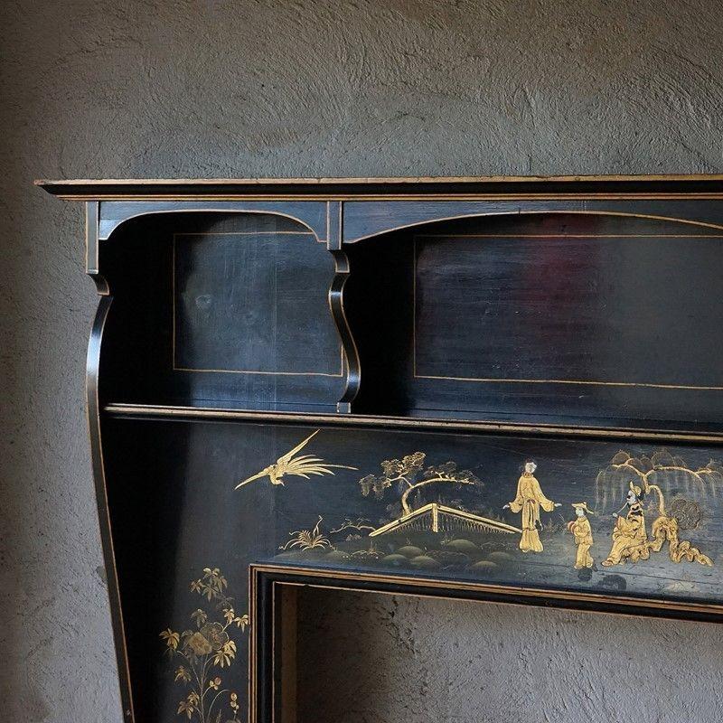 1920s Chinoiserie Ebonised Fireplace Surround 2