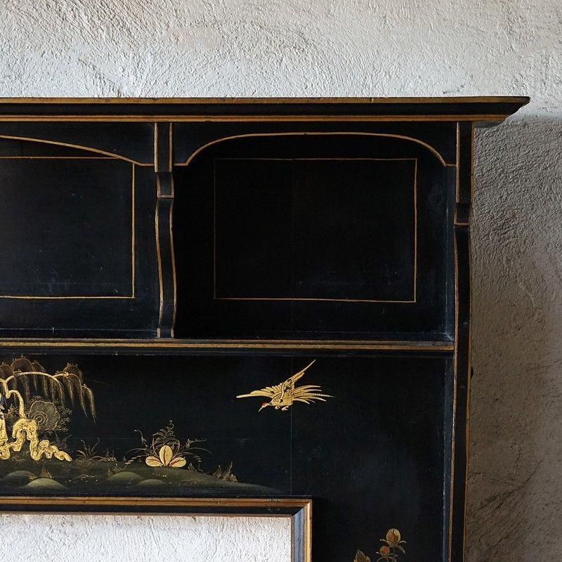 Gilt 1920s Chinoiserie Ebonised Fireplace Surround