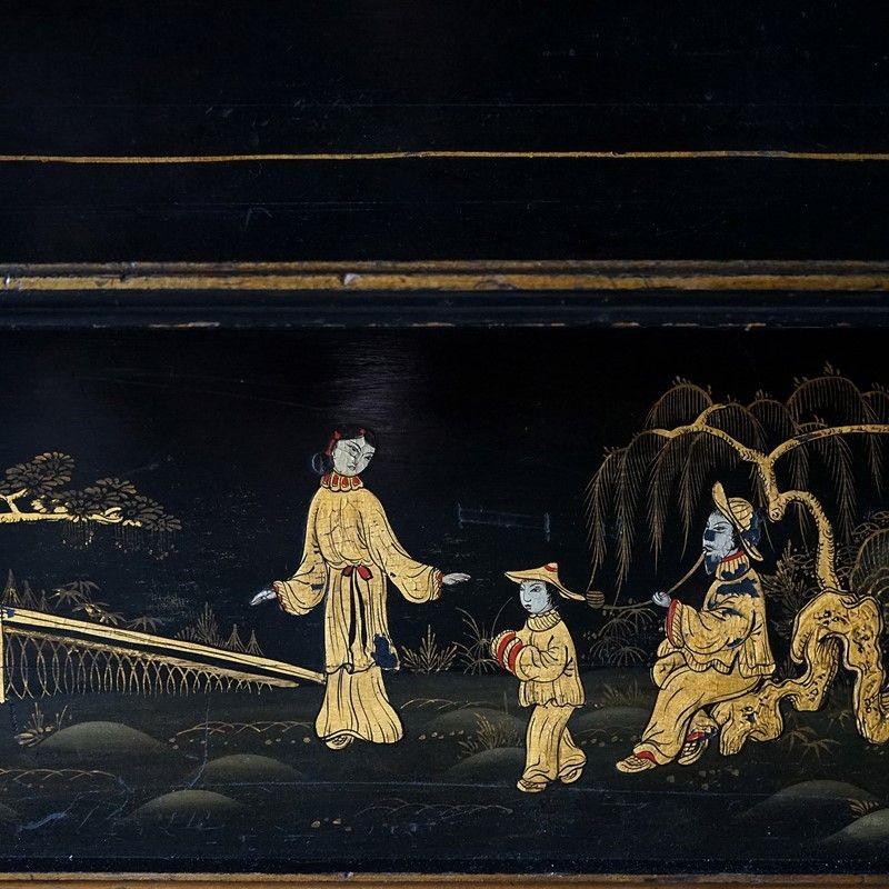 1920s Chinoiserie Ebonised Fireplace Surround In Good Condition In Bristol, GB