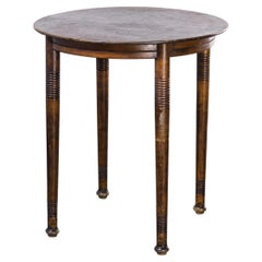 Table d'appoint ronde circulaire en chêne des années 1920, JJ Kohn