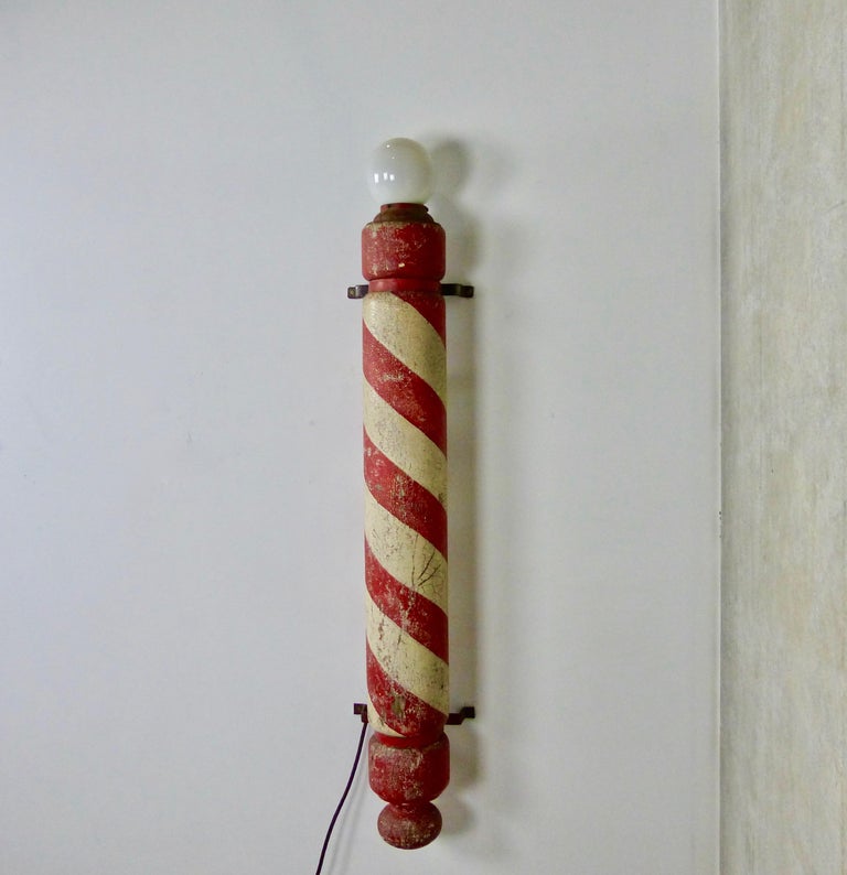 1920s Classic Red-and-white, Electrified Wooden Barber ...
