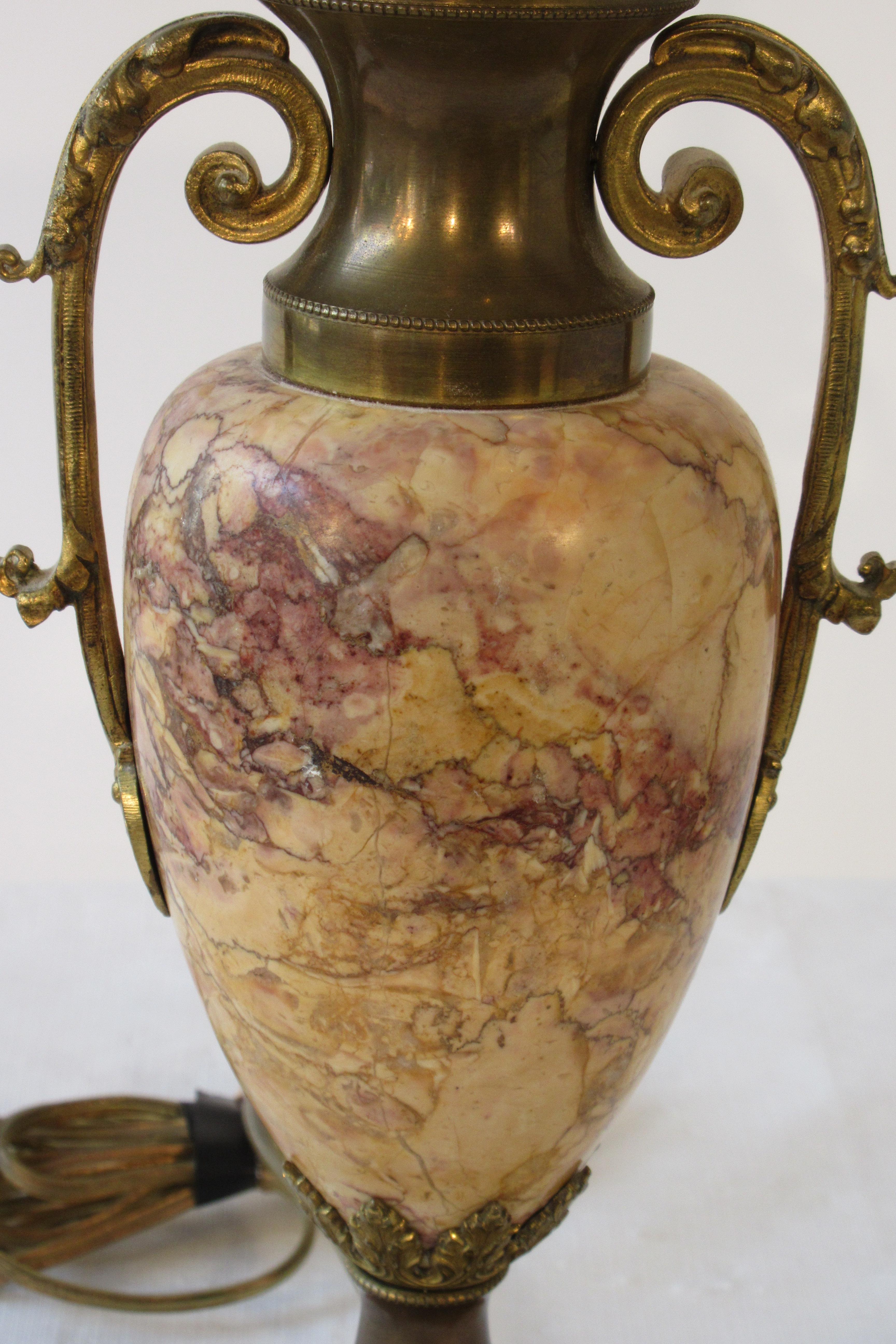 brass and marble lamp