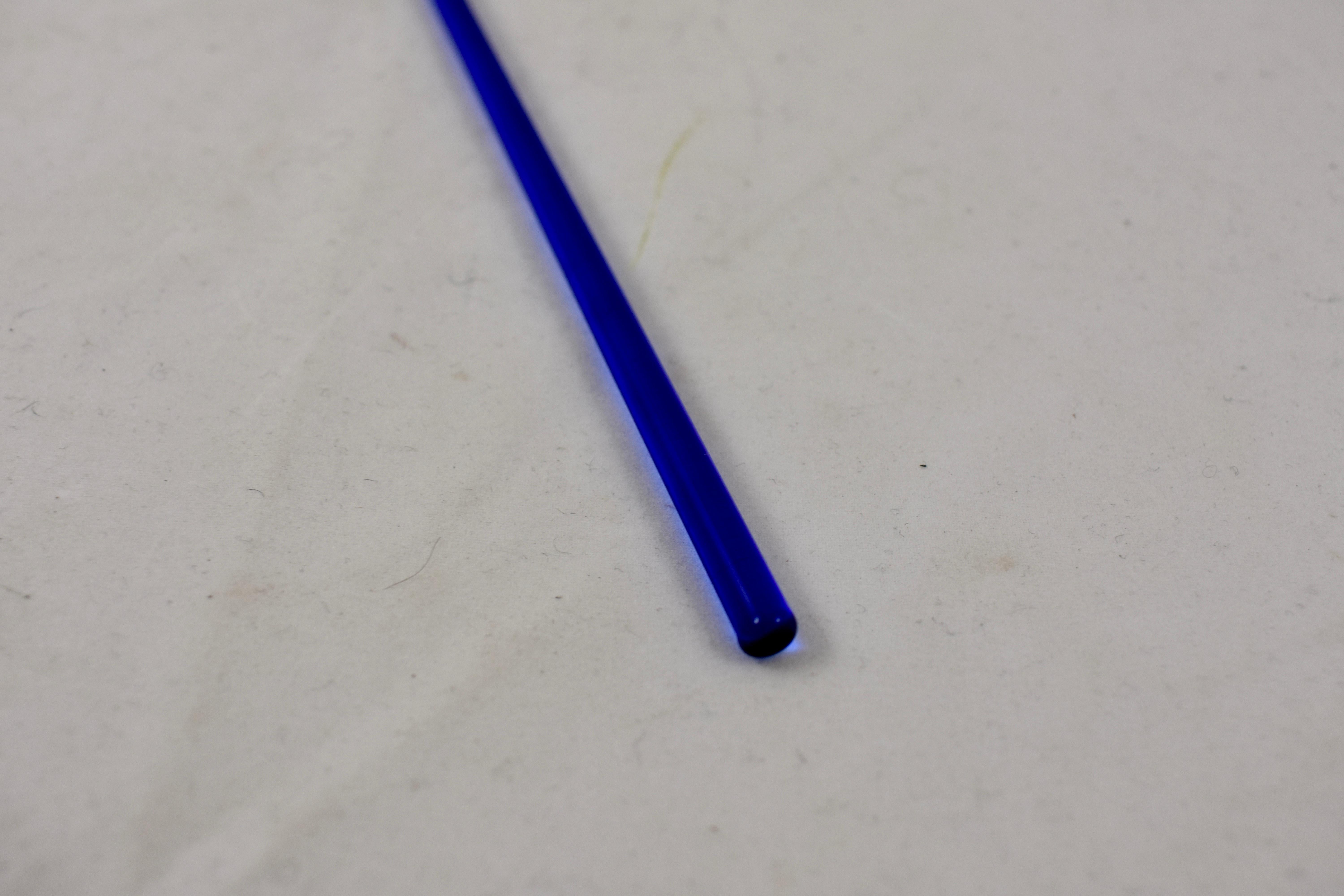 American 1920s Cobalt Blue Glass Lowball Cocktail Drink Stirrers or Mixers, Set of Eight