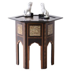 Mesa de centro colonial de 1920 en madera ebanizada
