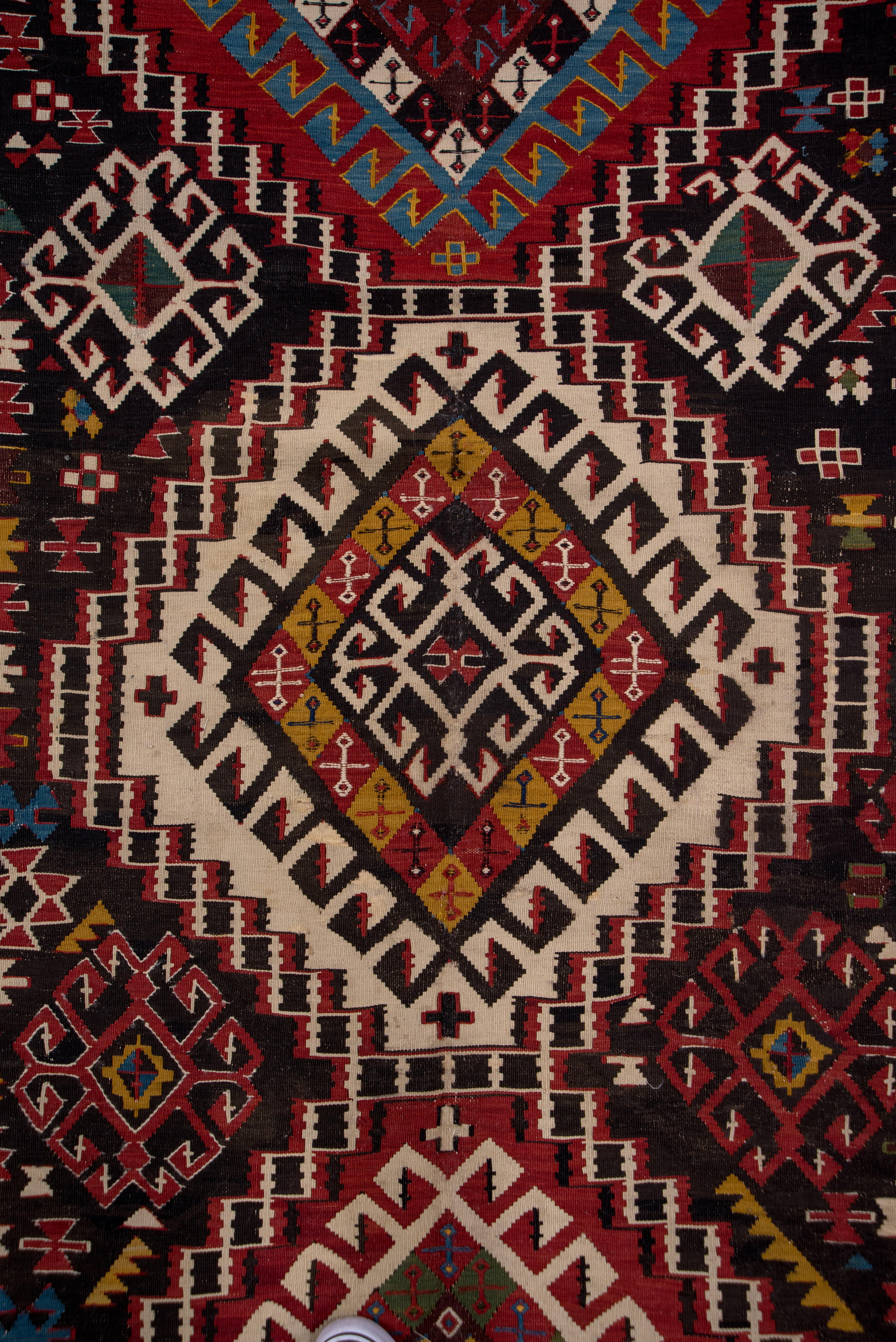 Early 20th Century 1920s Colorful Turkish Kilim Rug For Sale