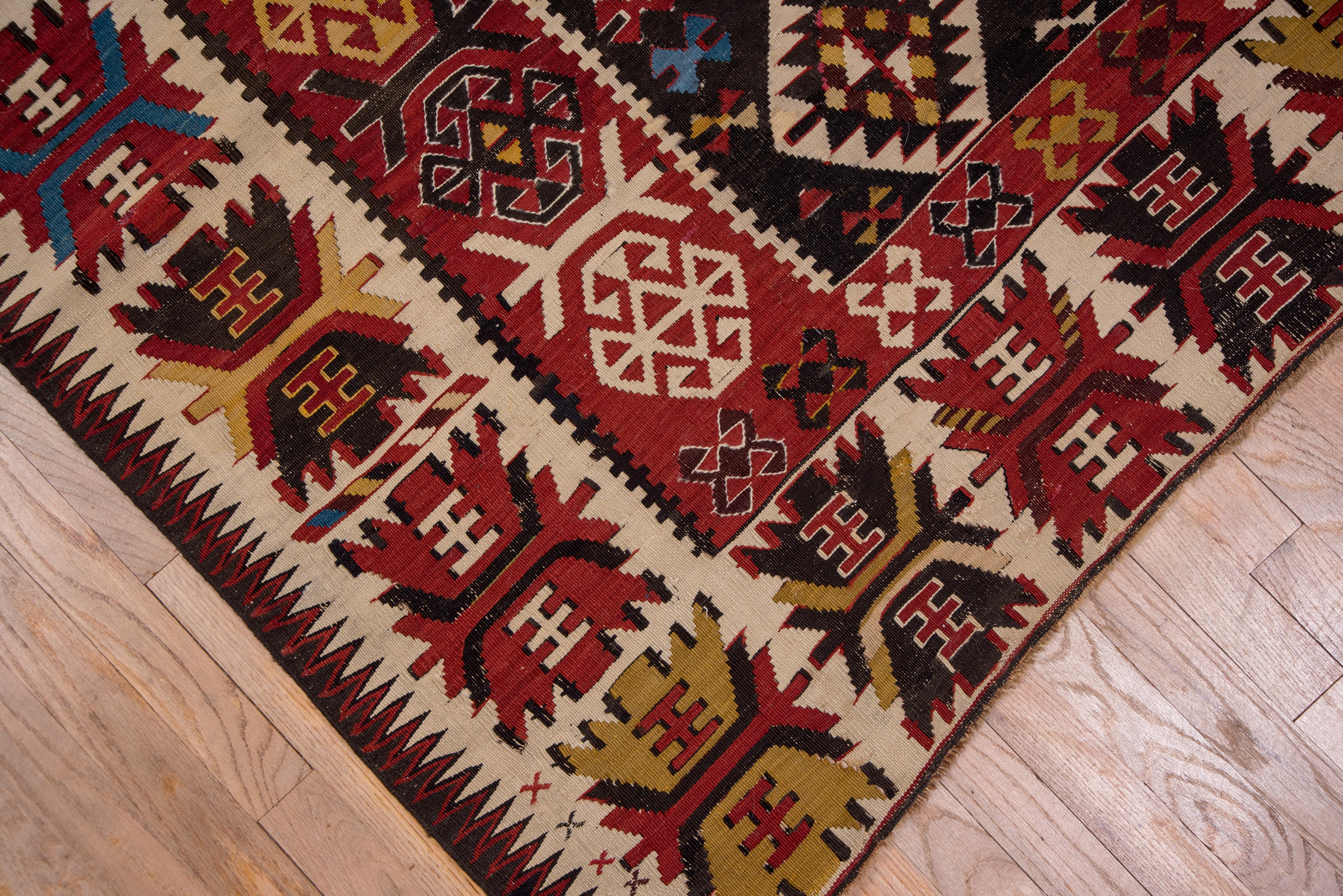 Laine Tapis Kilim turc coloré des années 1920 en vente