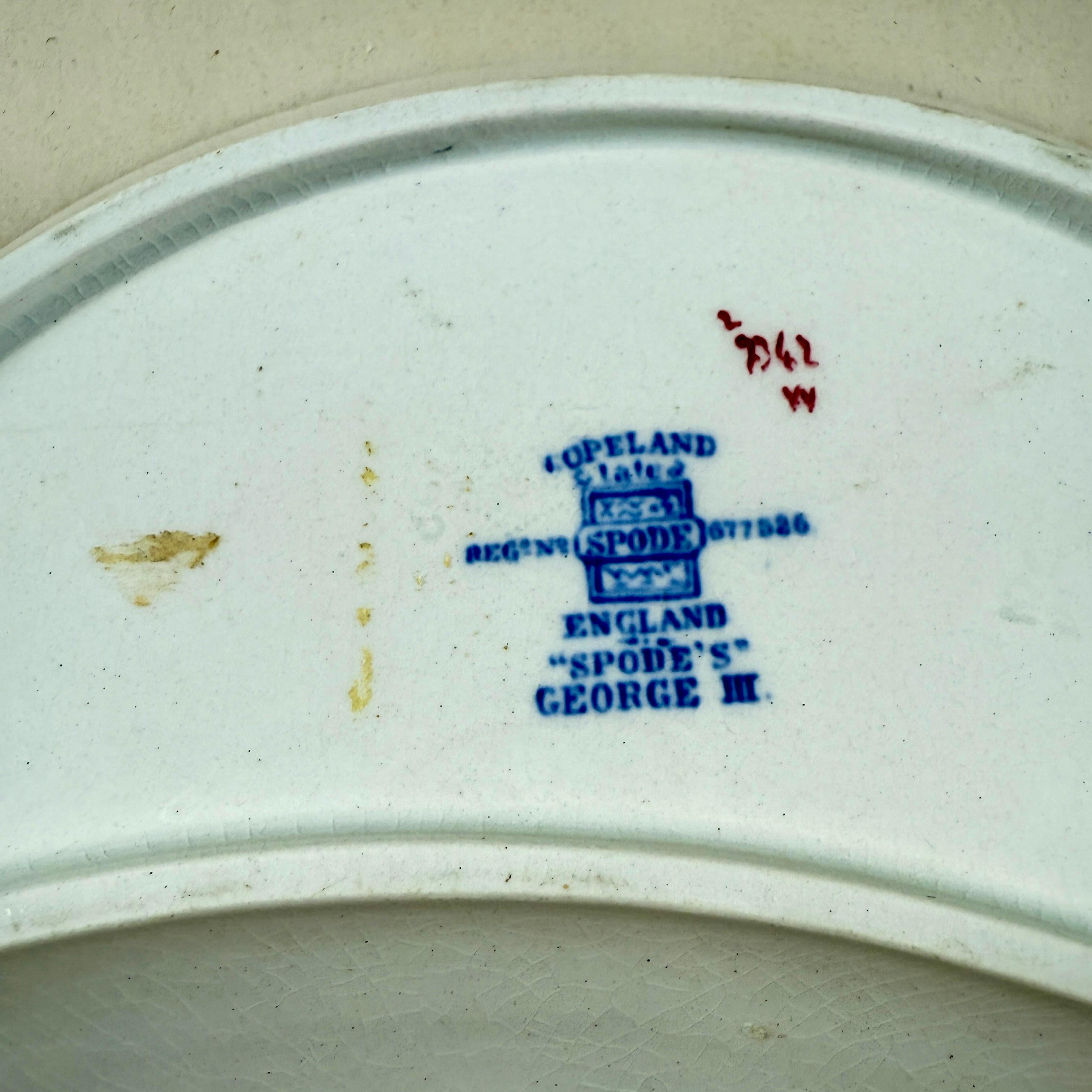 1920er Jahre Copeland Spode George III Muster Crescent Side Dish für Harrods of London im Angebot 1