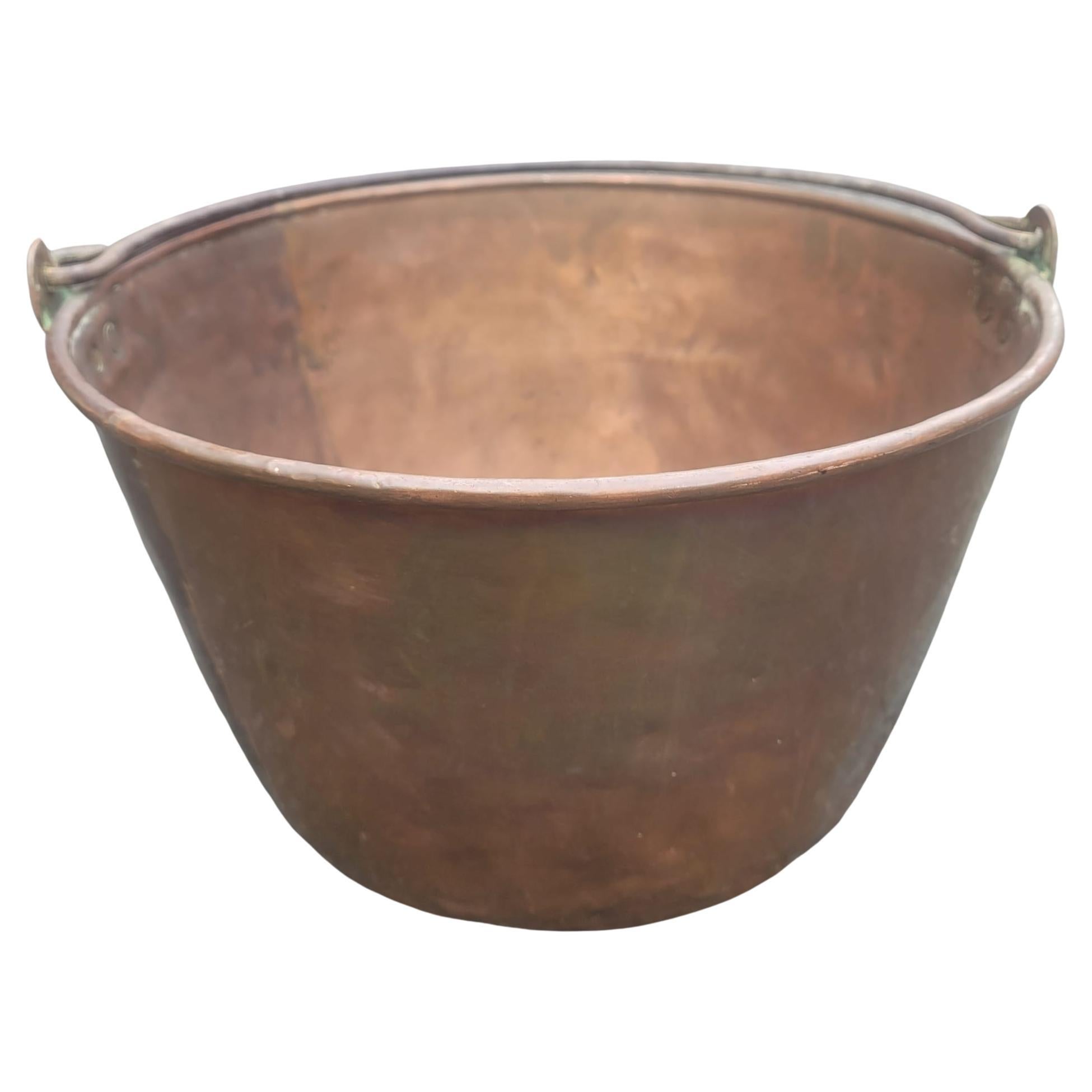1920s Copper Caldron pot, planter. Measures 15