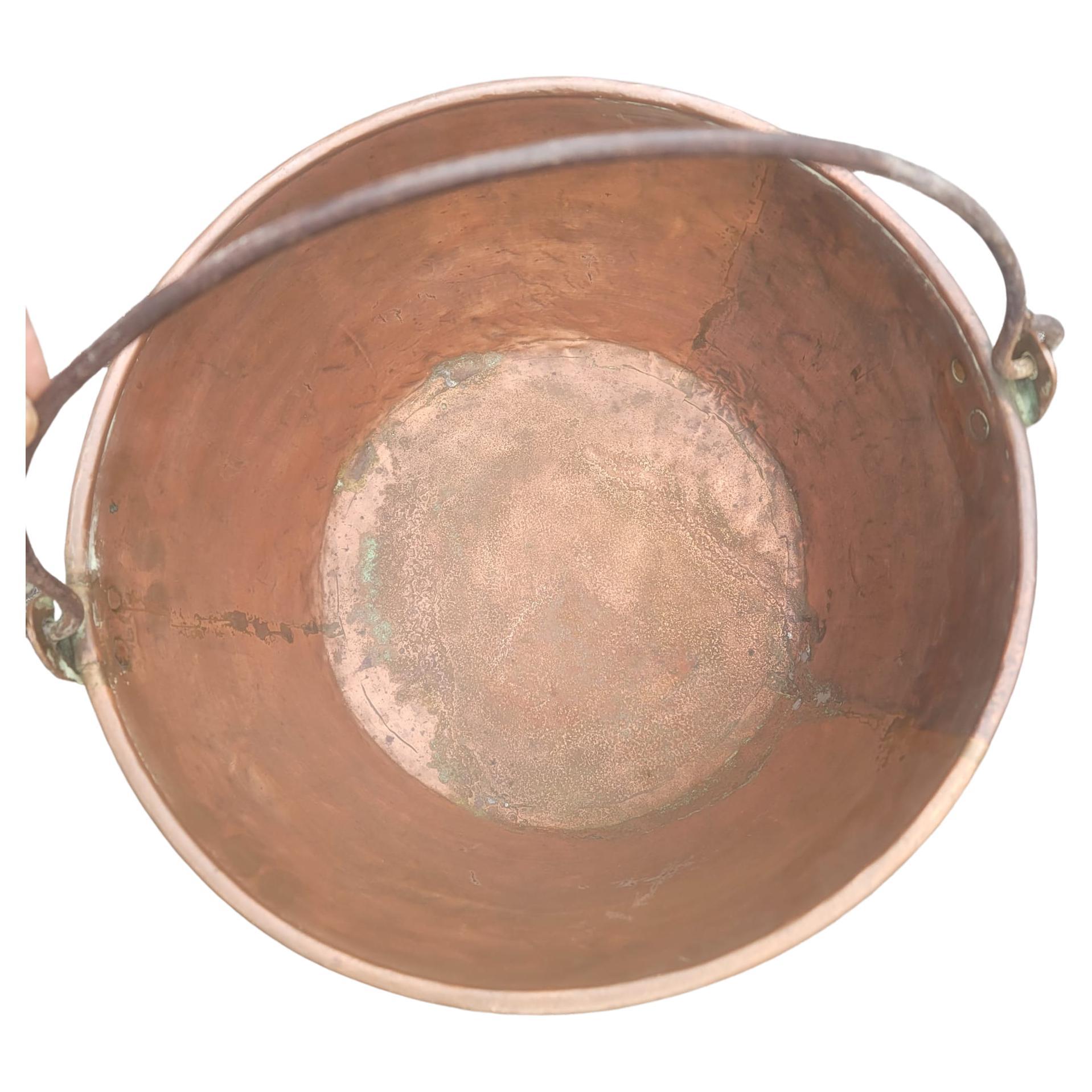 Edwardian 1920s, Copper Caldron Pot, Planter For Sale