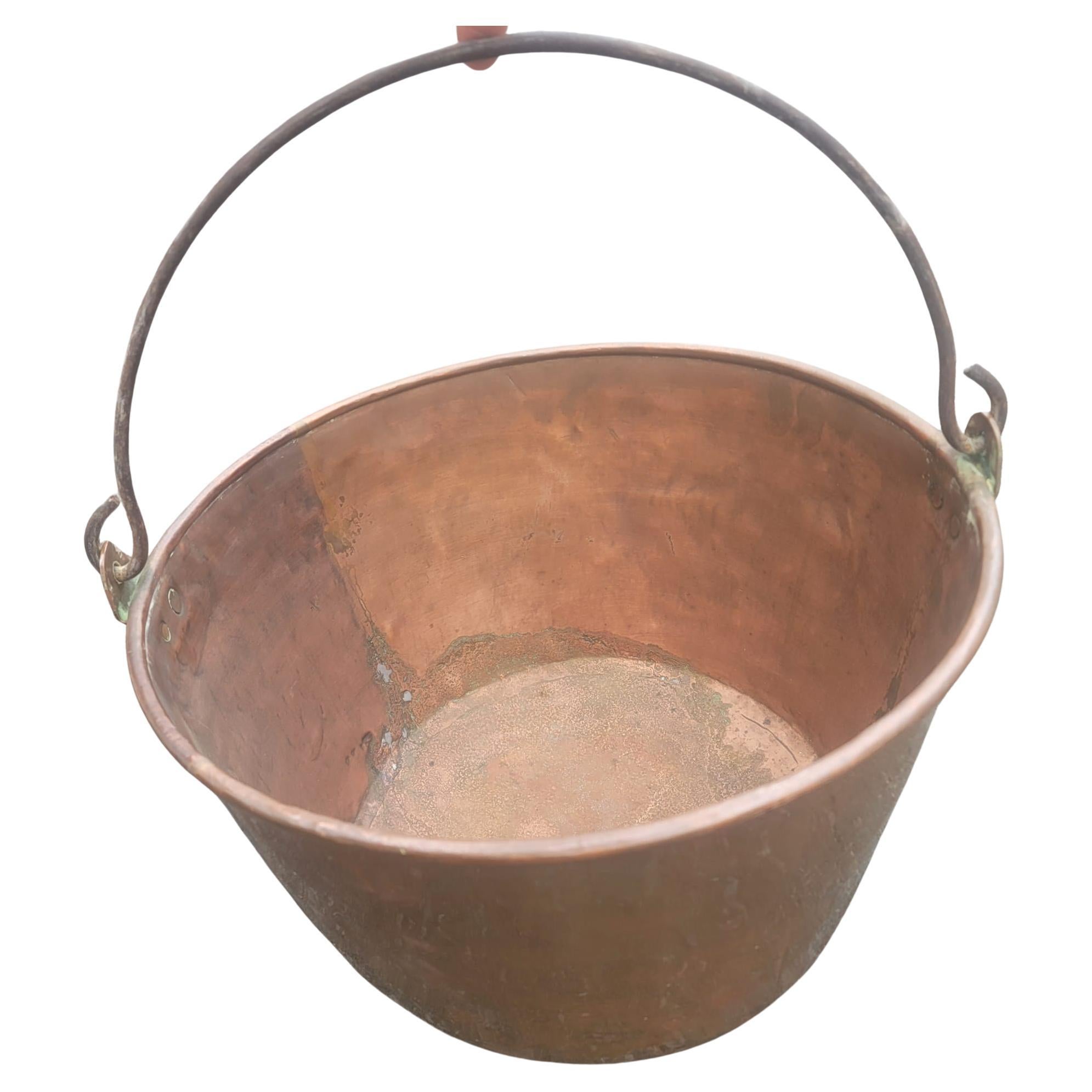 North American 1920s, Copper Caldron Pot, Planter For Sale