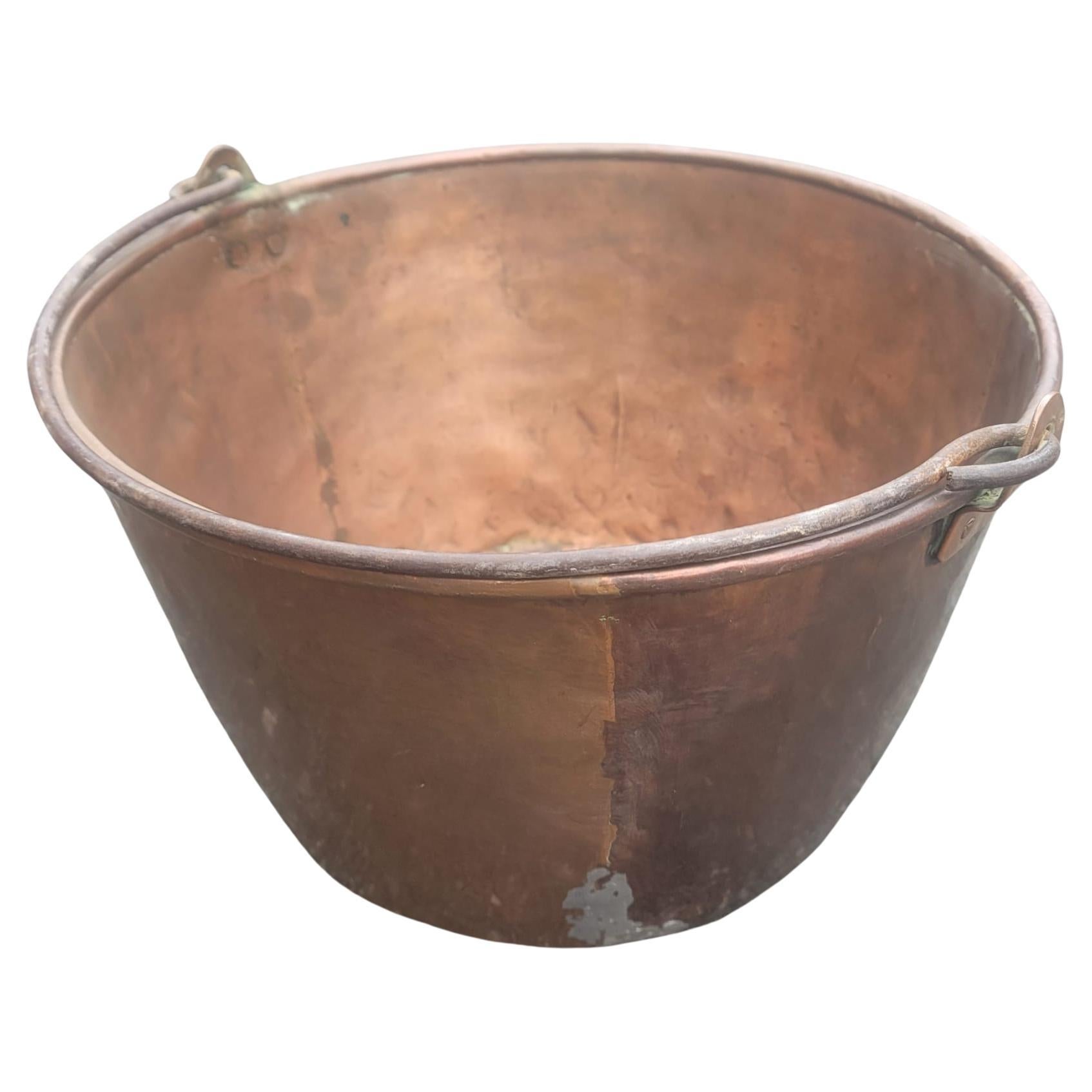 1920s, Copper Caldron Pot, Planter In Good Condition For Sale In Germantown, MD