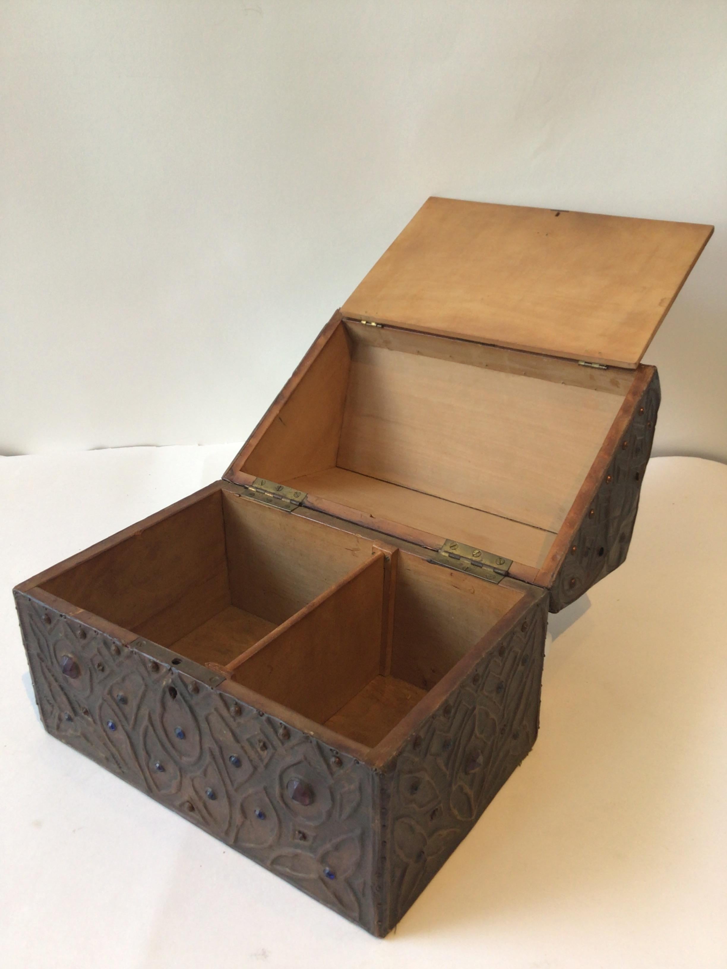 1920s Copper Warriors Box with Jewels 2