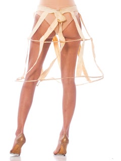 1920S Creme Cotton Hoop Skirt Cage Crinoline Underskirt