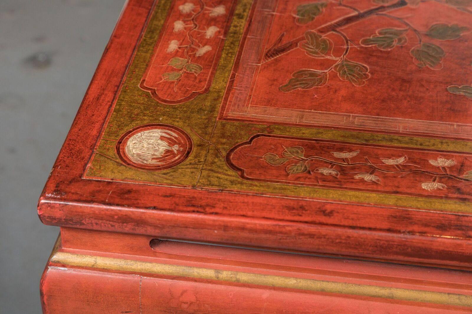 Unknown 1920s, Crimson, Chinoiserie Coffee Table
