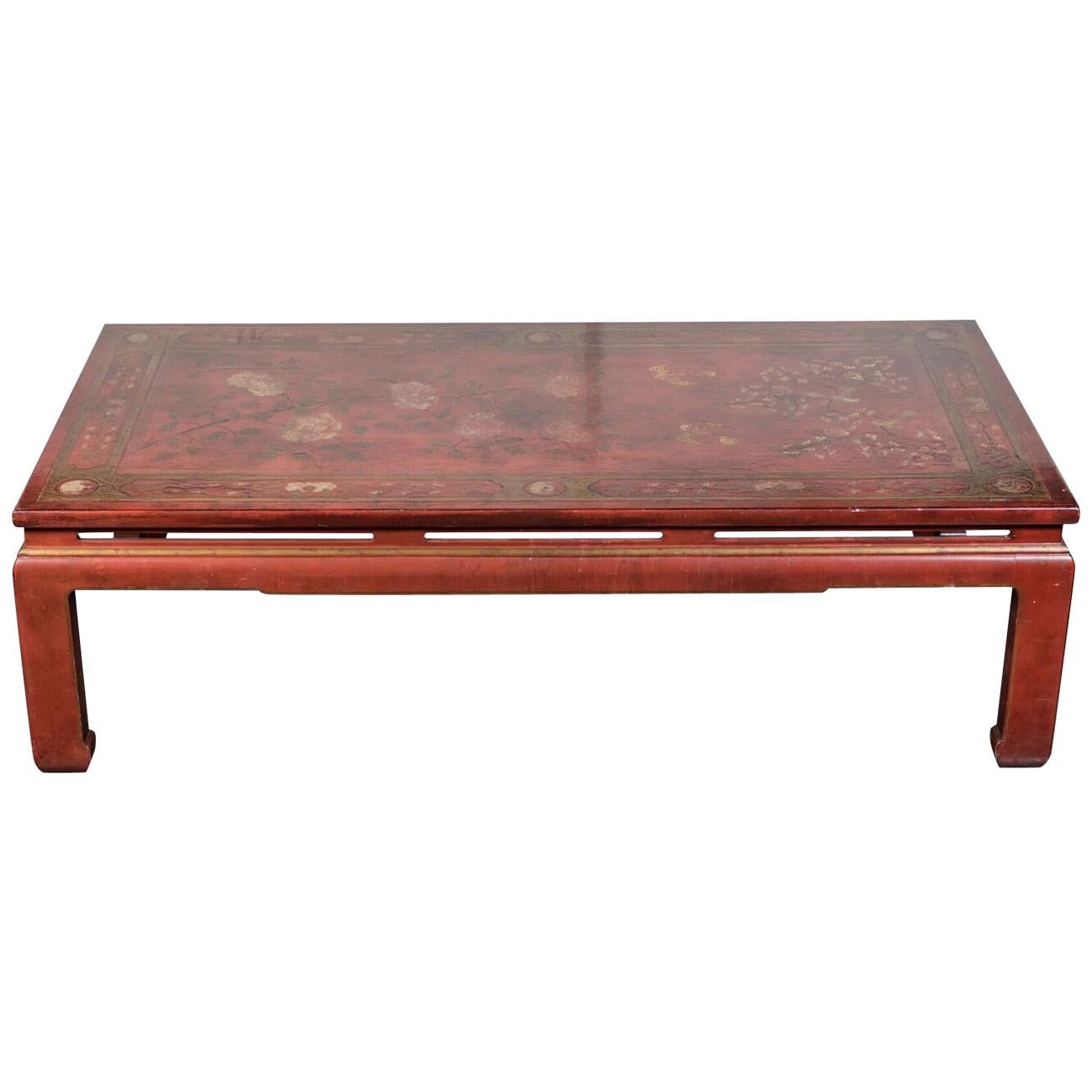 1920s, Crimson, Chinoiserie Coffee Table