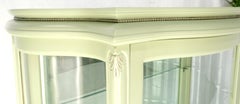 1920s Curved Glass Light Olive Tone Lacquer Finish Curio Display Cabinet MINT!