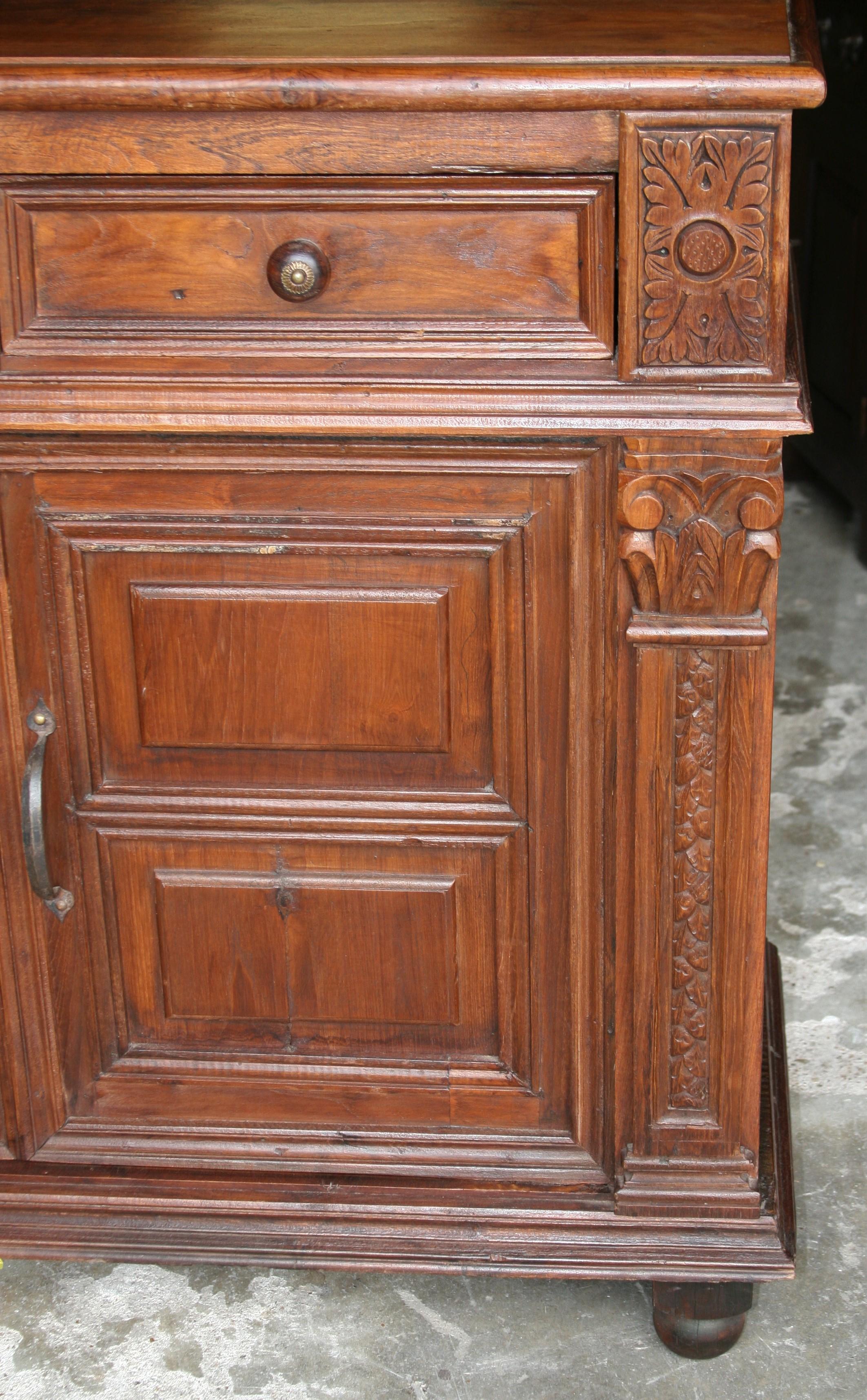 French Provincial 1920s Custom Made Solid Teak Wood Elegant Vanity from a French Colonial Home