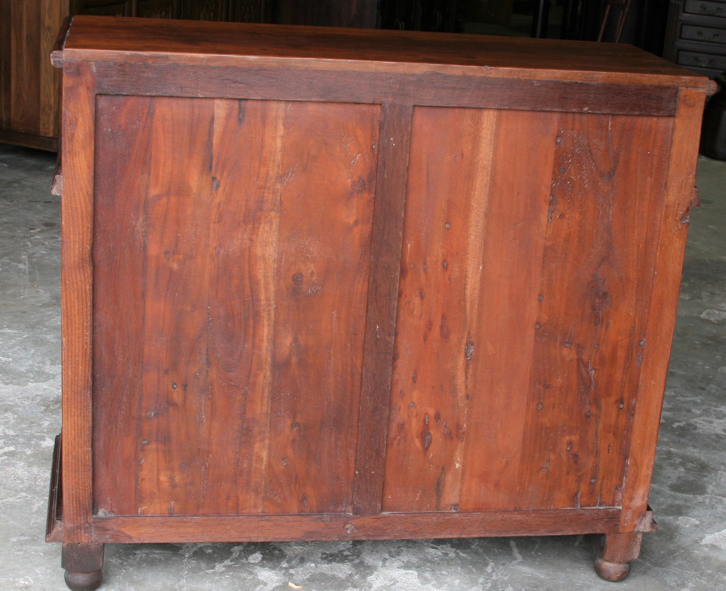20th Century 1920s Custom Made Solid Teak Wood Elegant Vanity from a French Colonial Home