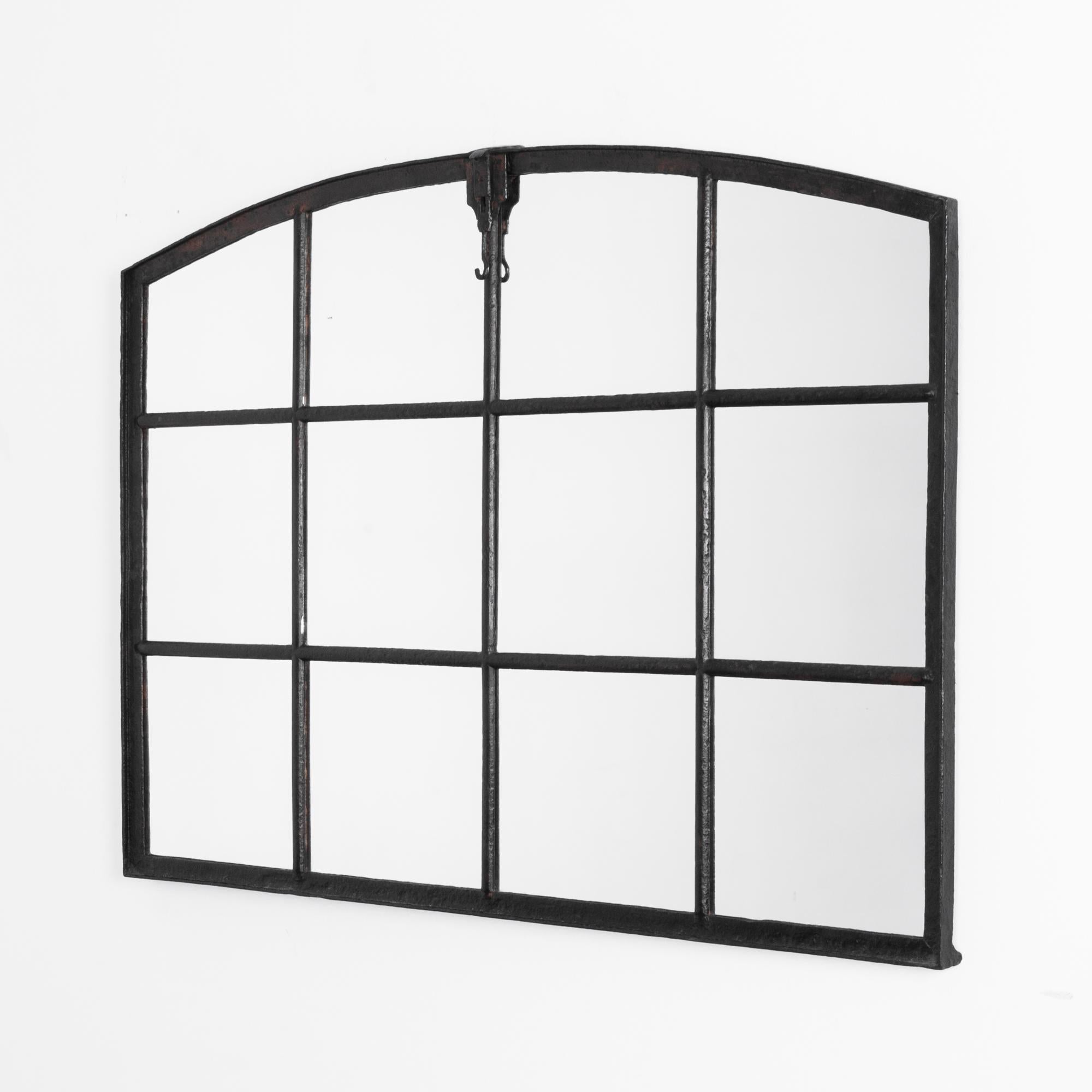 Industrial 1920s Czech Mirrored Arched Factory Window