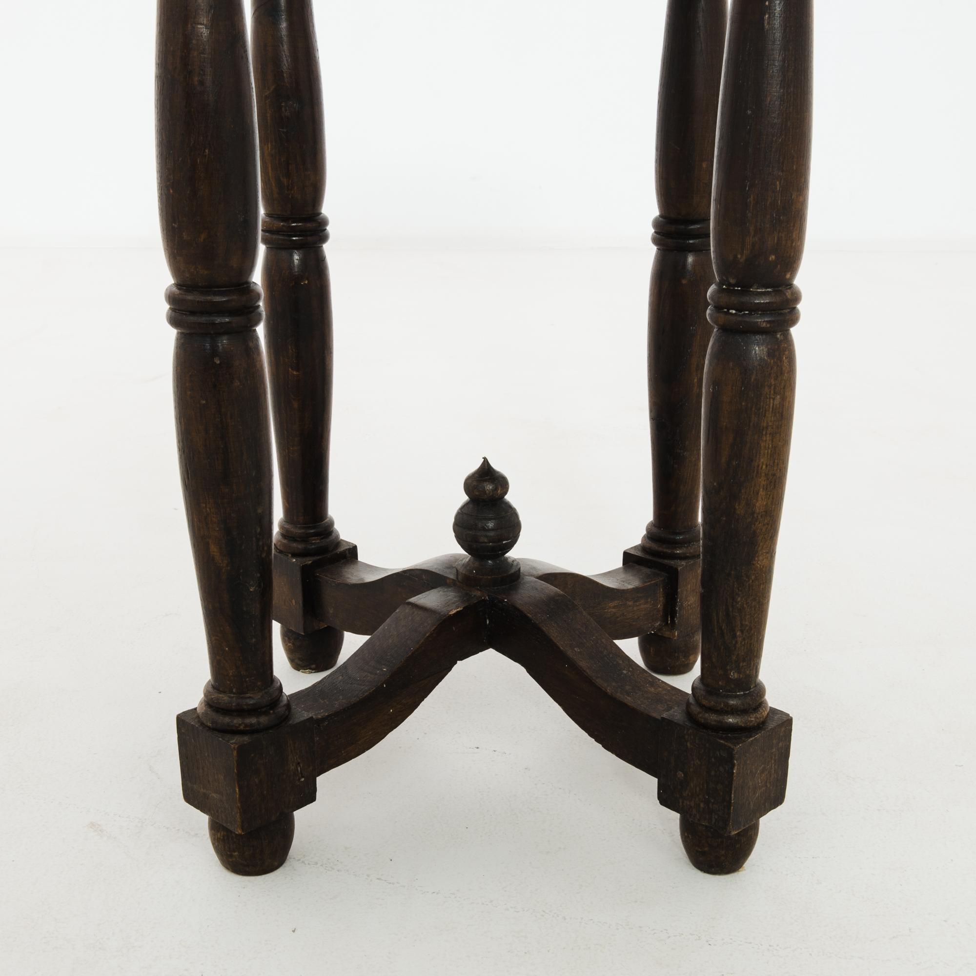Early 20th Century 1920s Czech Wood and Metal Side Table