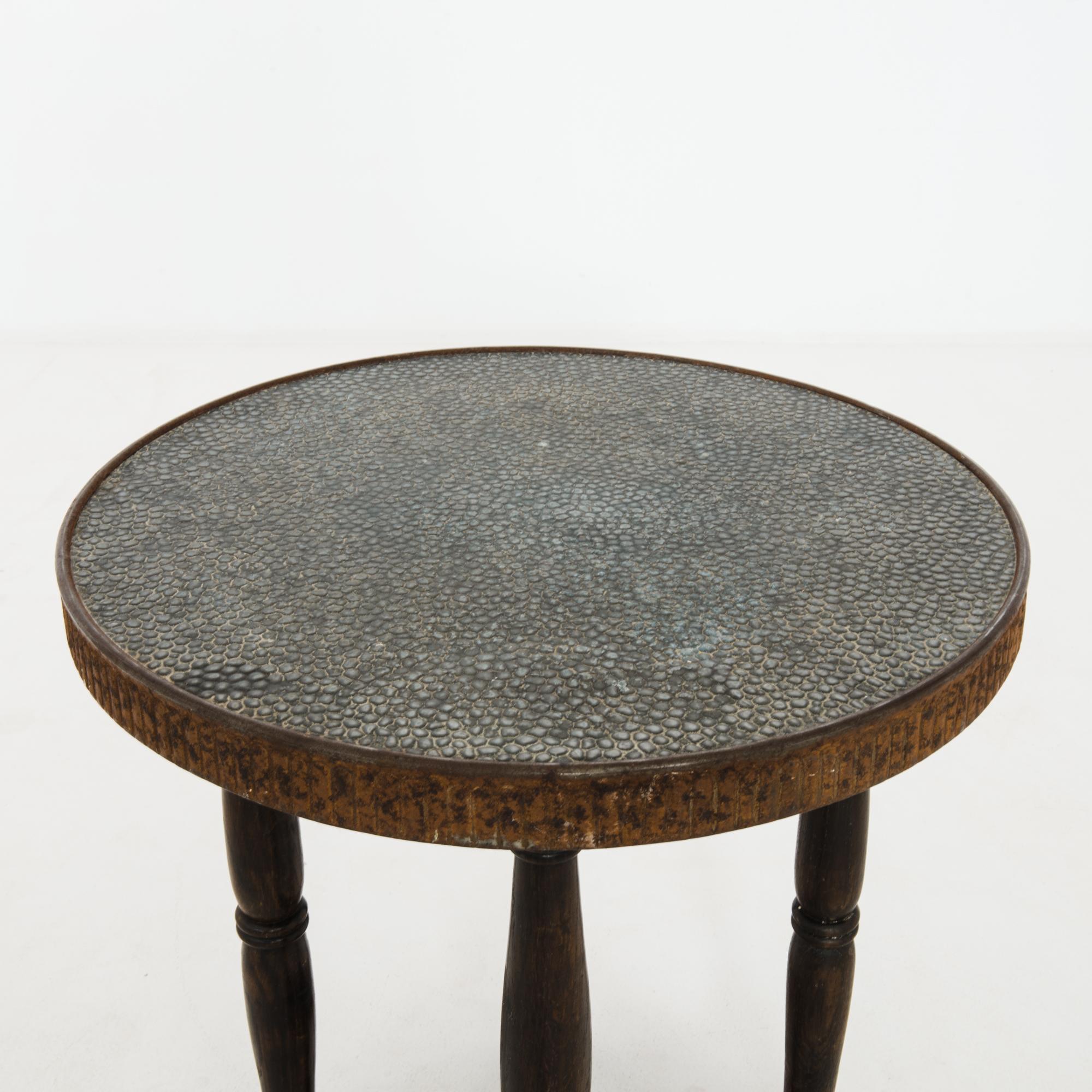 1920s Czech Wood and Metal Side Table 1