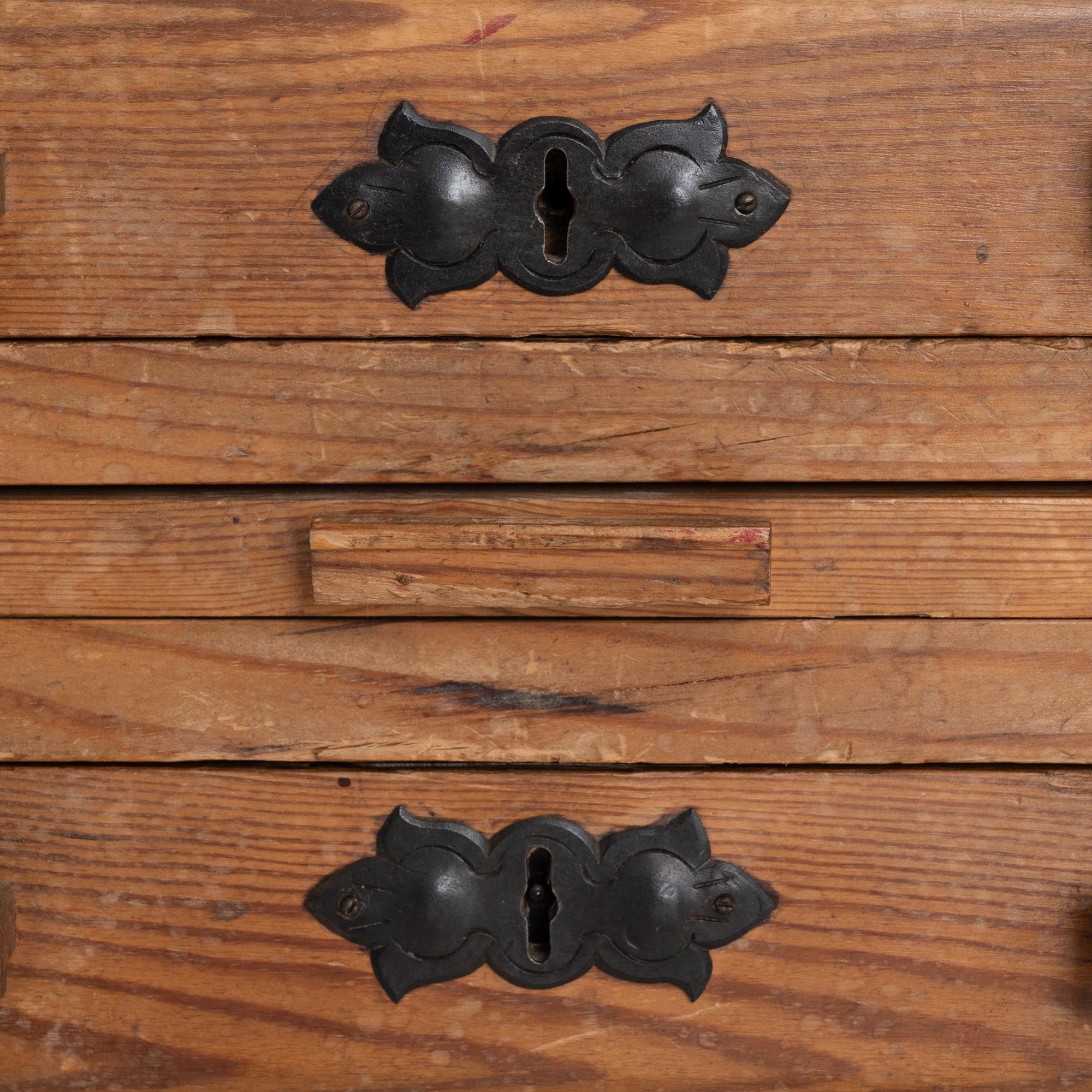1920s Czech Wooden Tambour Door Cabinet 5