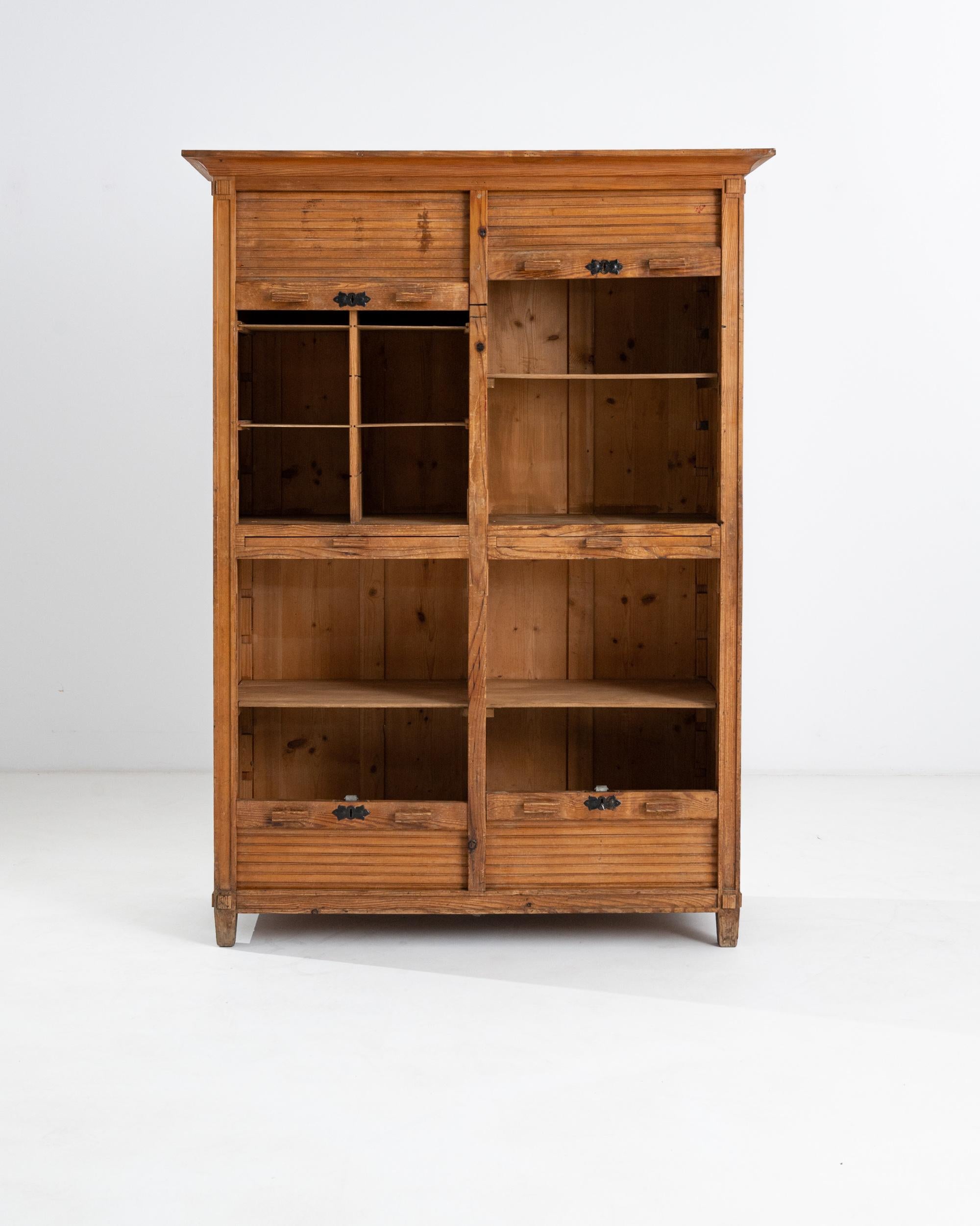 1920s Czech Wooden Tambour Door For Sale at 1stDibs