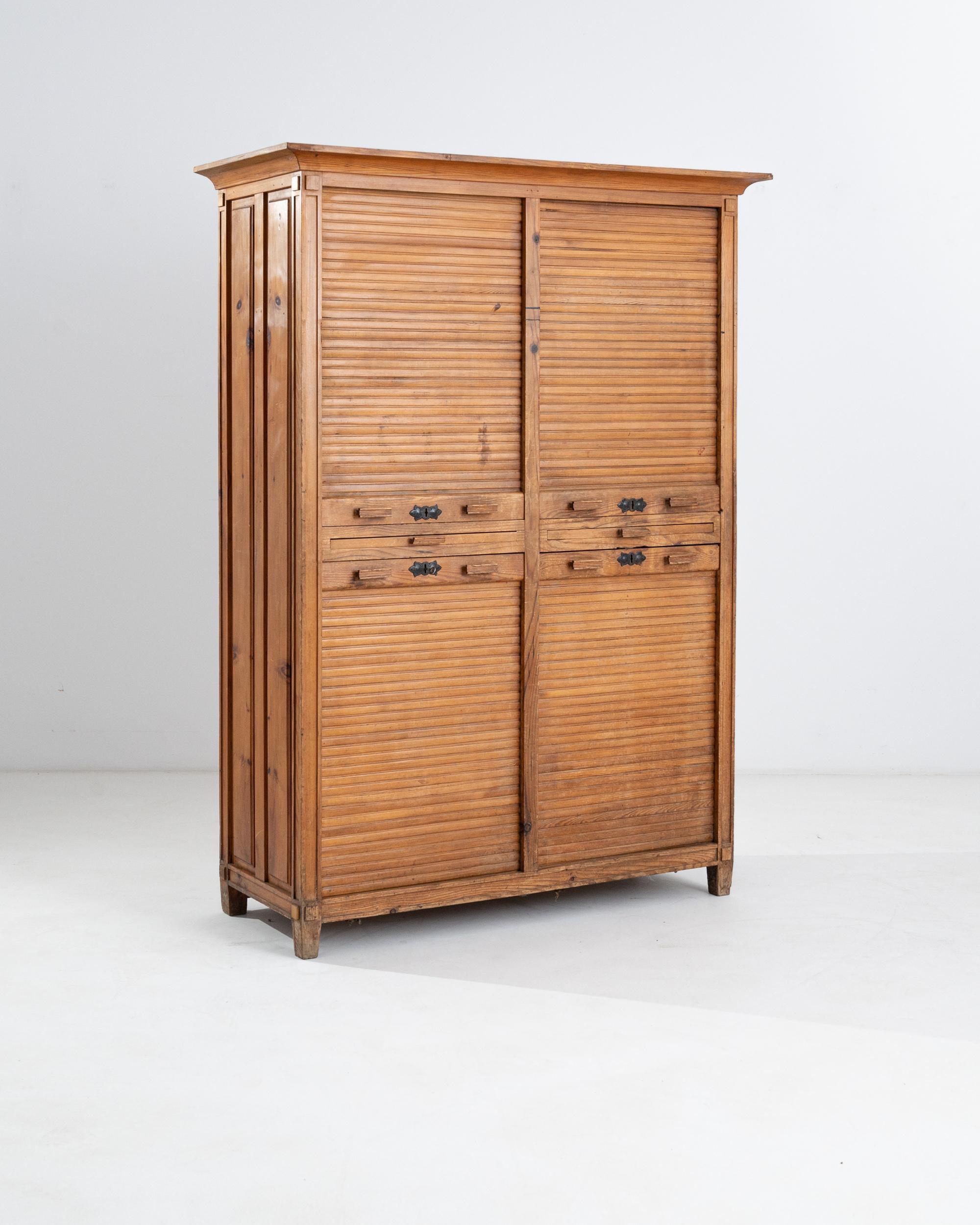 1920s Czech Wooden Tambour Door For Sale at 1stDibs