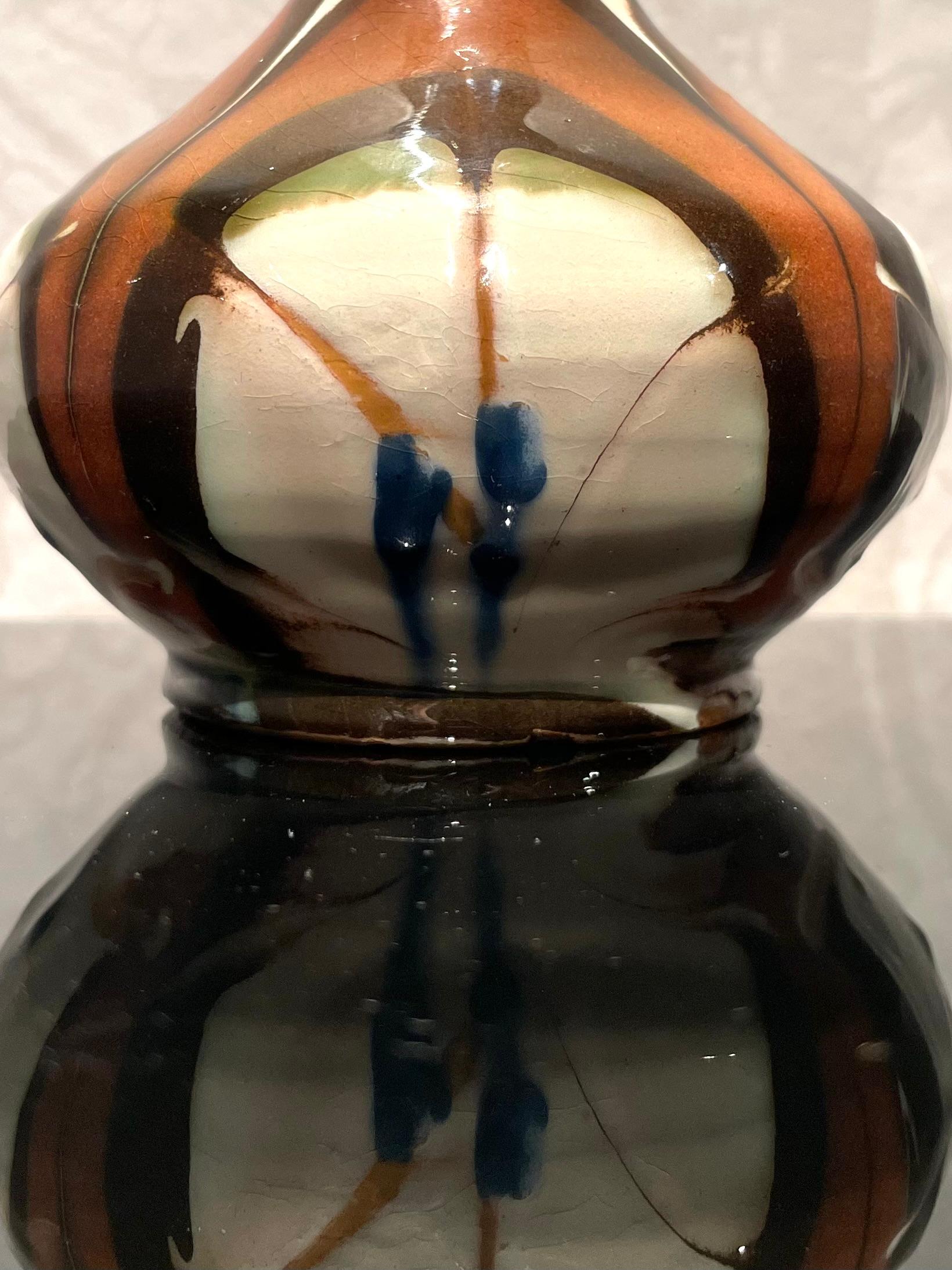 1920s Danish 16 cm Ceramic High Necked Baluster Shaped Vase by Herman Kähler For Sale 1