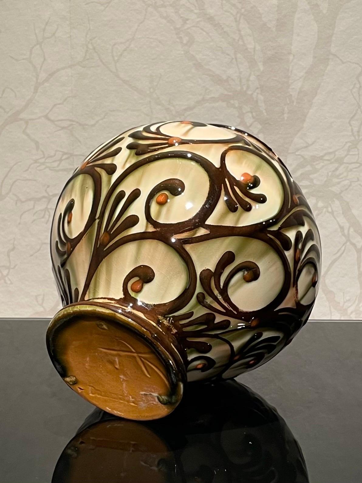 Glazed 1920s Danish Ceramic Vase by Herman Kähler