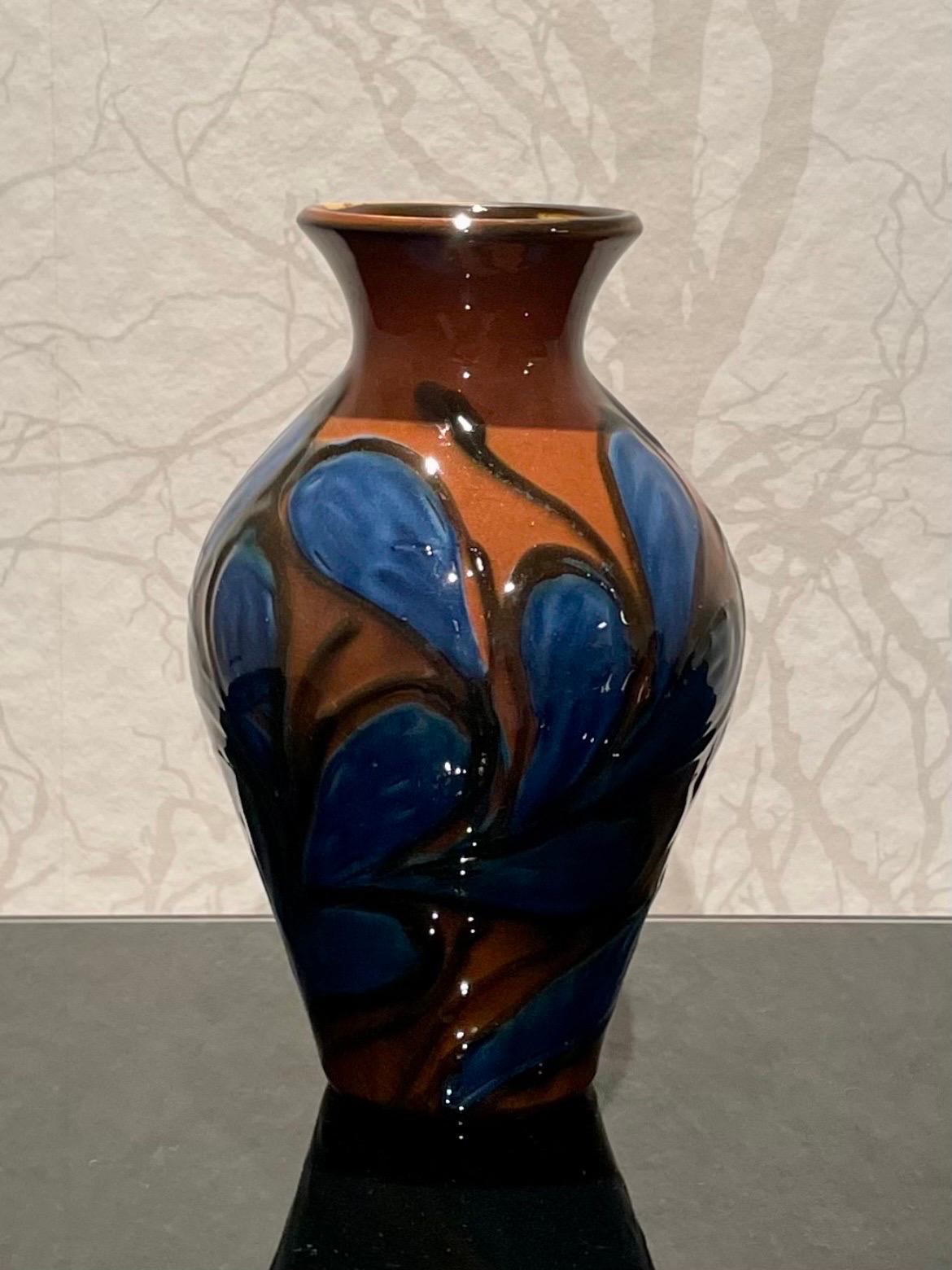 Scandinavian Modern 1920s Danish 22 cm Musty Colored Ceramic Vase by Herman Kähler  For Sale
