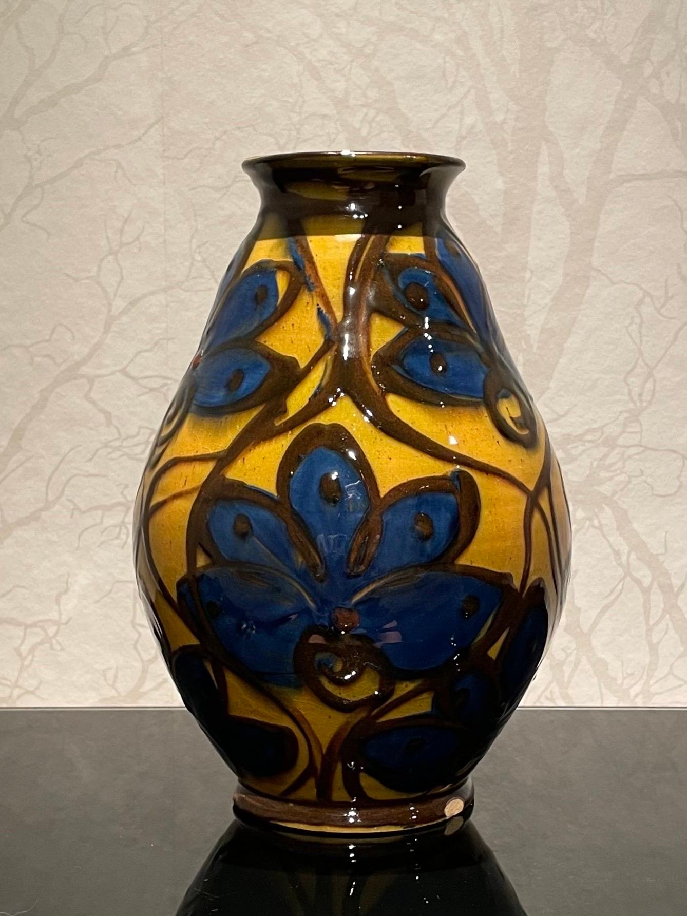 Scandinavian Modern 1920s Danish High Ceramic Vase by Herman Kähler