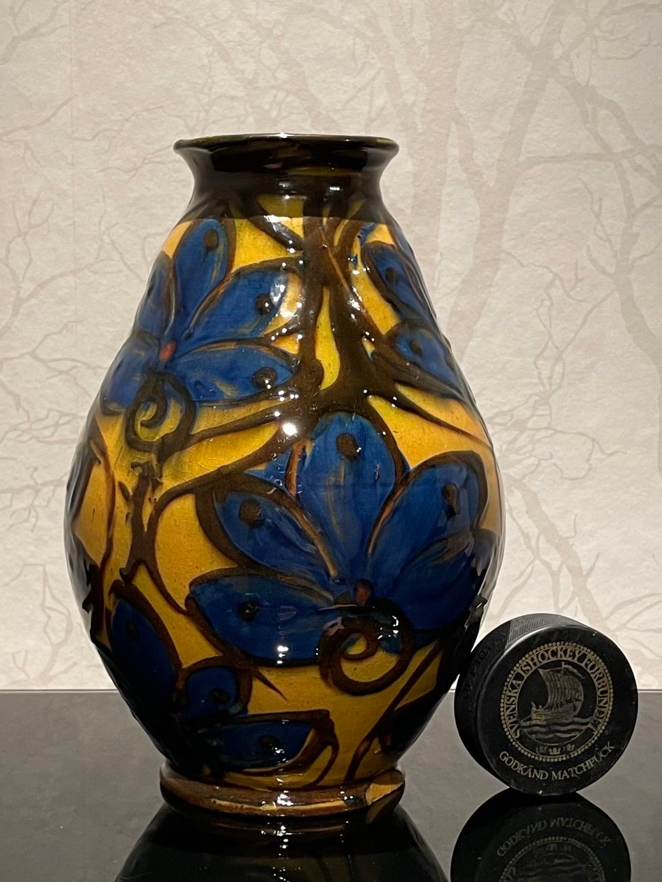 Turned 1920s Danish High Ceramic Vase by Herman Kähler