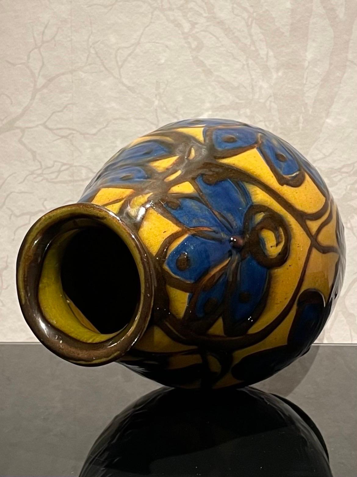 1920s Danish High Ceramic Vase by Herman Kähler In Good Condition In Örebro, SE